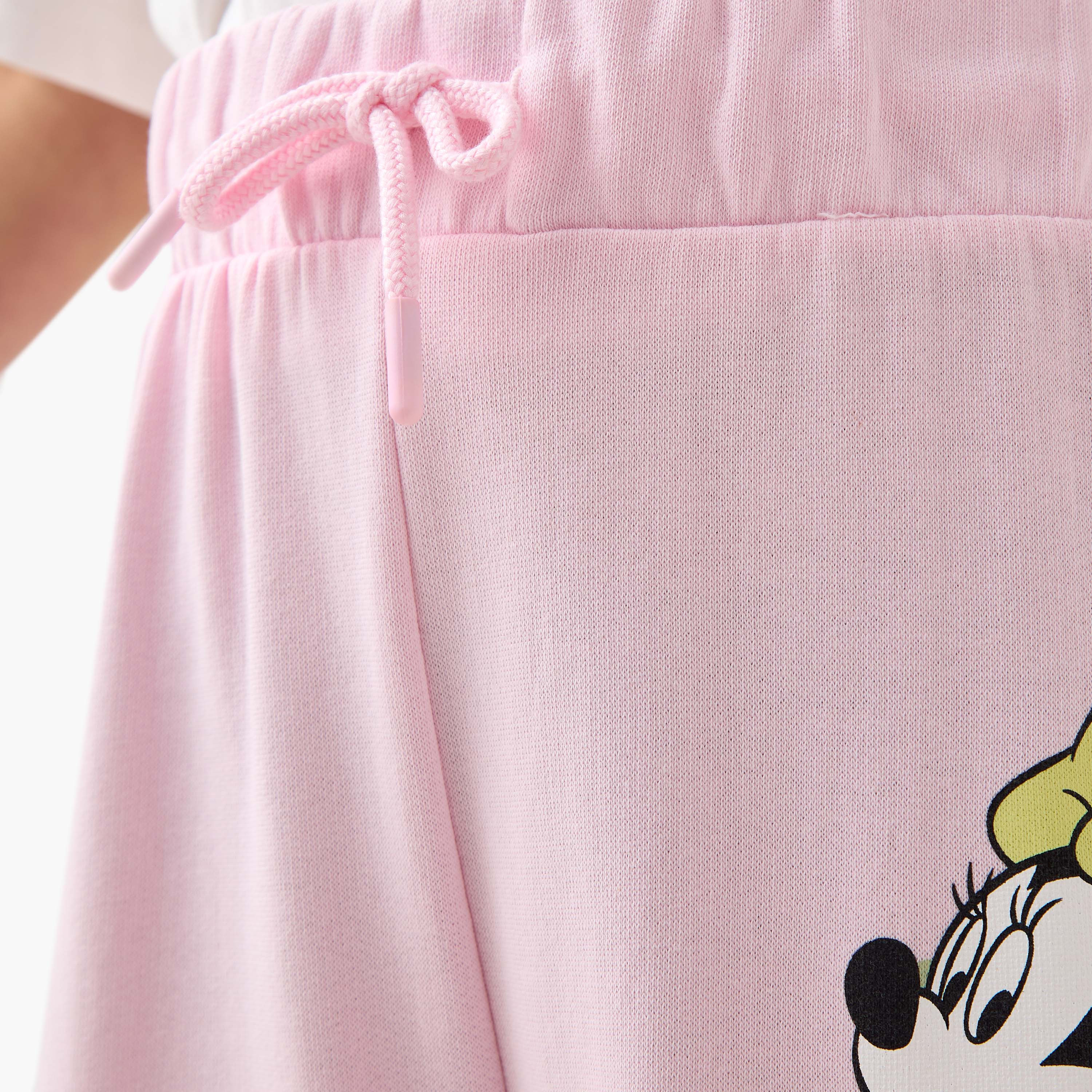 Disney Minnie Mouse Print Joggers with Drawstring Closure-girls-clothing-bottoms-joggersandtrackpants-image-5