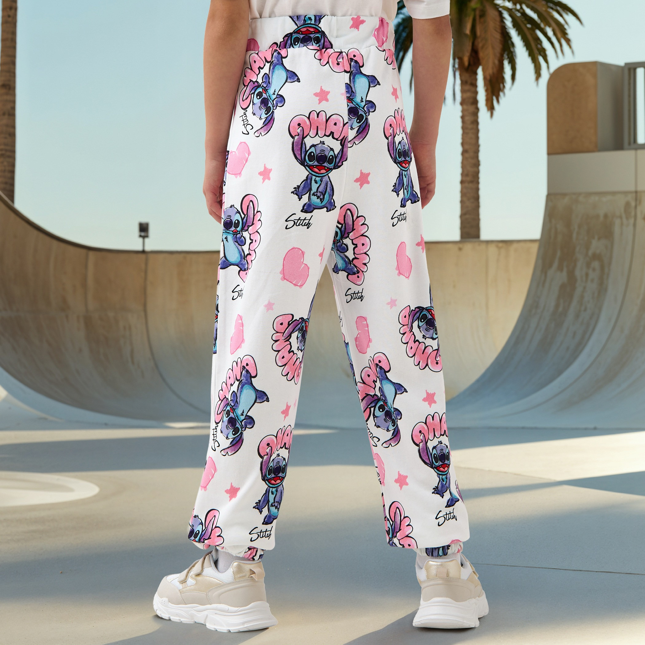 Stitch Print Joggers with Drawstring Closure-girls-clothing-bottoms-joggersandtrackpants-image-3
