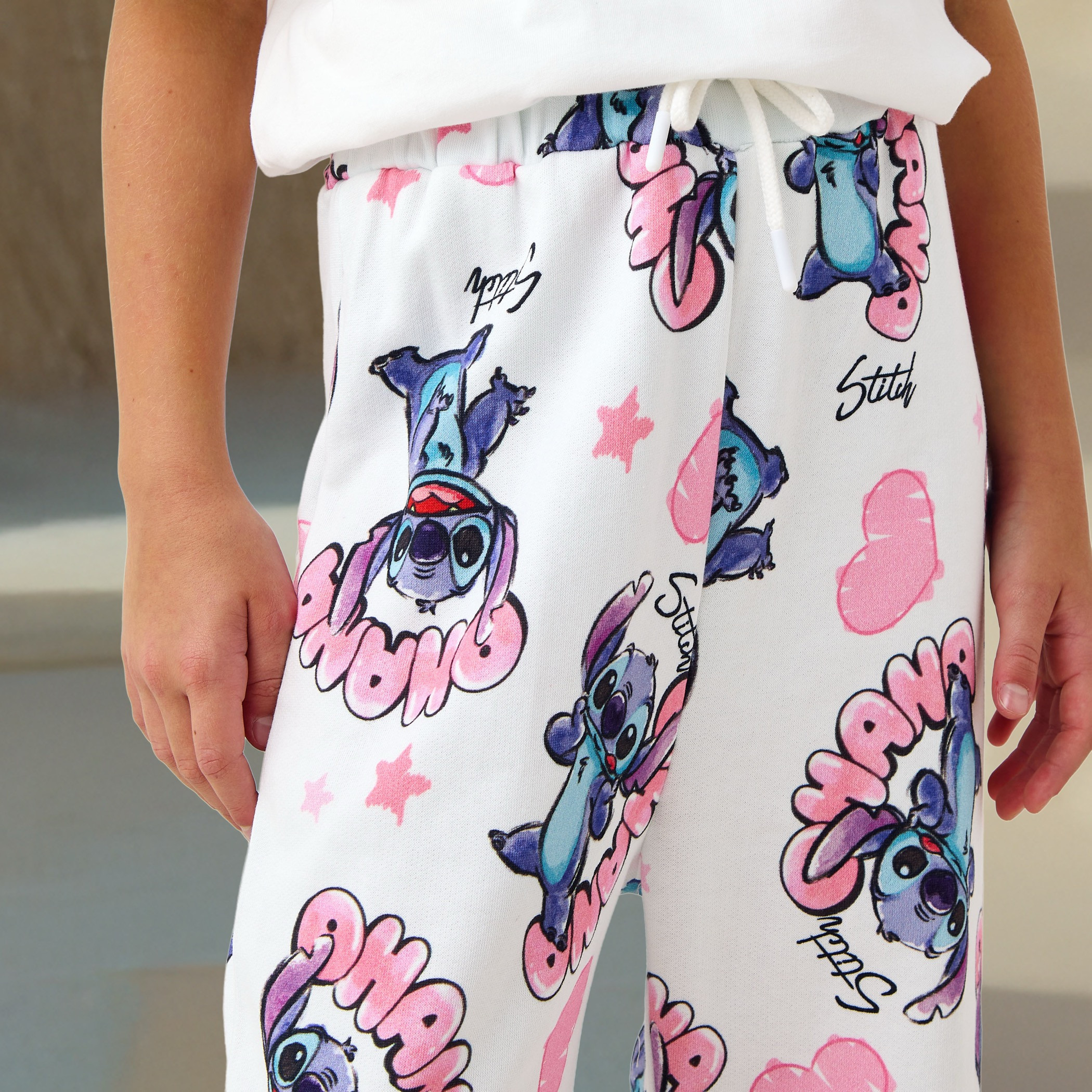 Stitch Print Joggers with Drawstring Closure-girls-clothing-bottoms-joggersandtrackpants-image-4