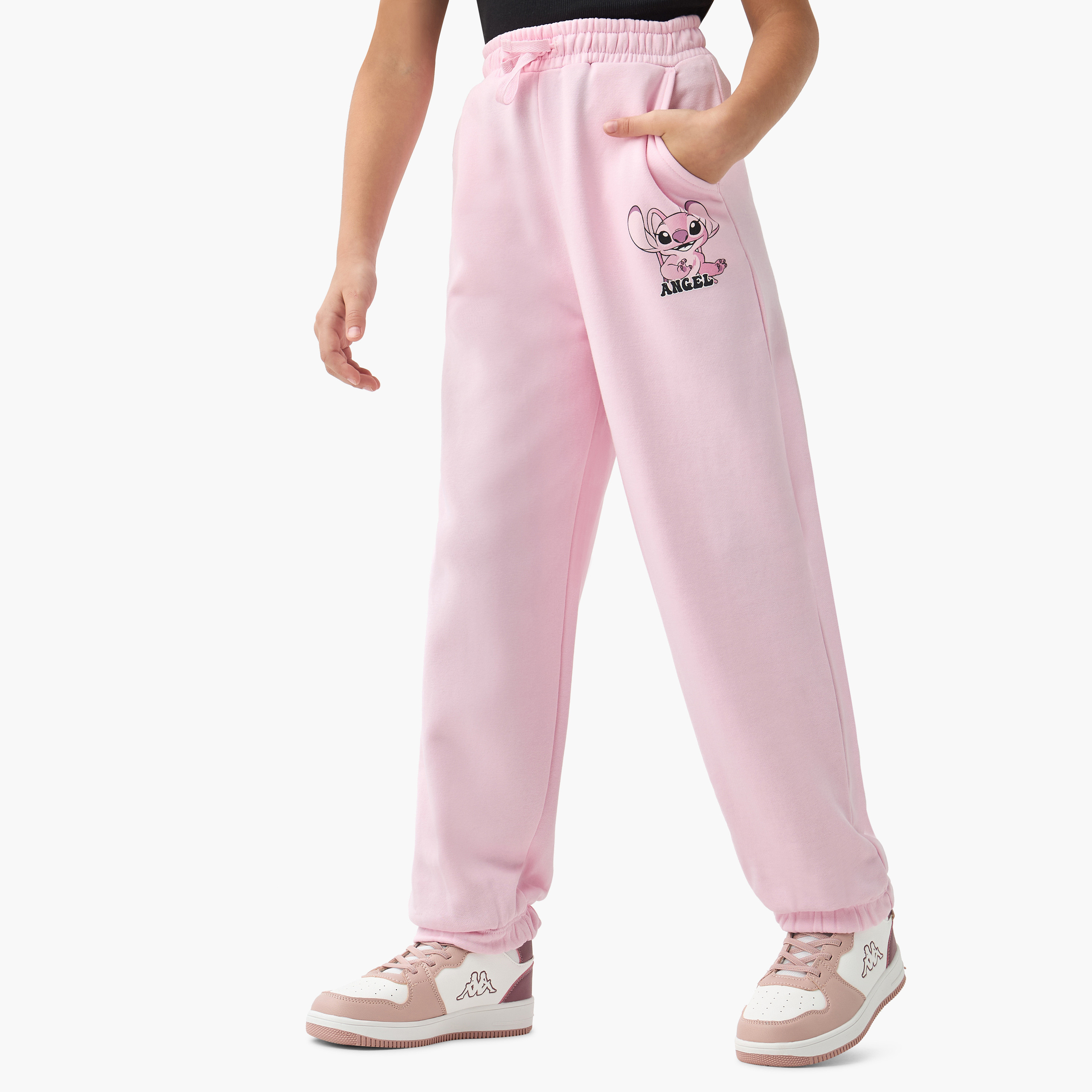 Disney Angel Print Joggers with Drawstring Closure-girls-clothing-bottoms-joggersandtrackpants-image-1