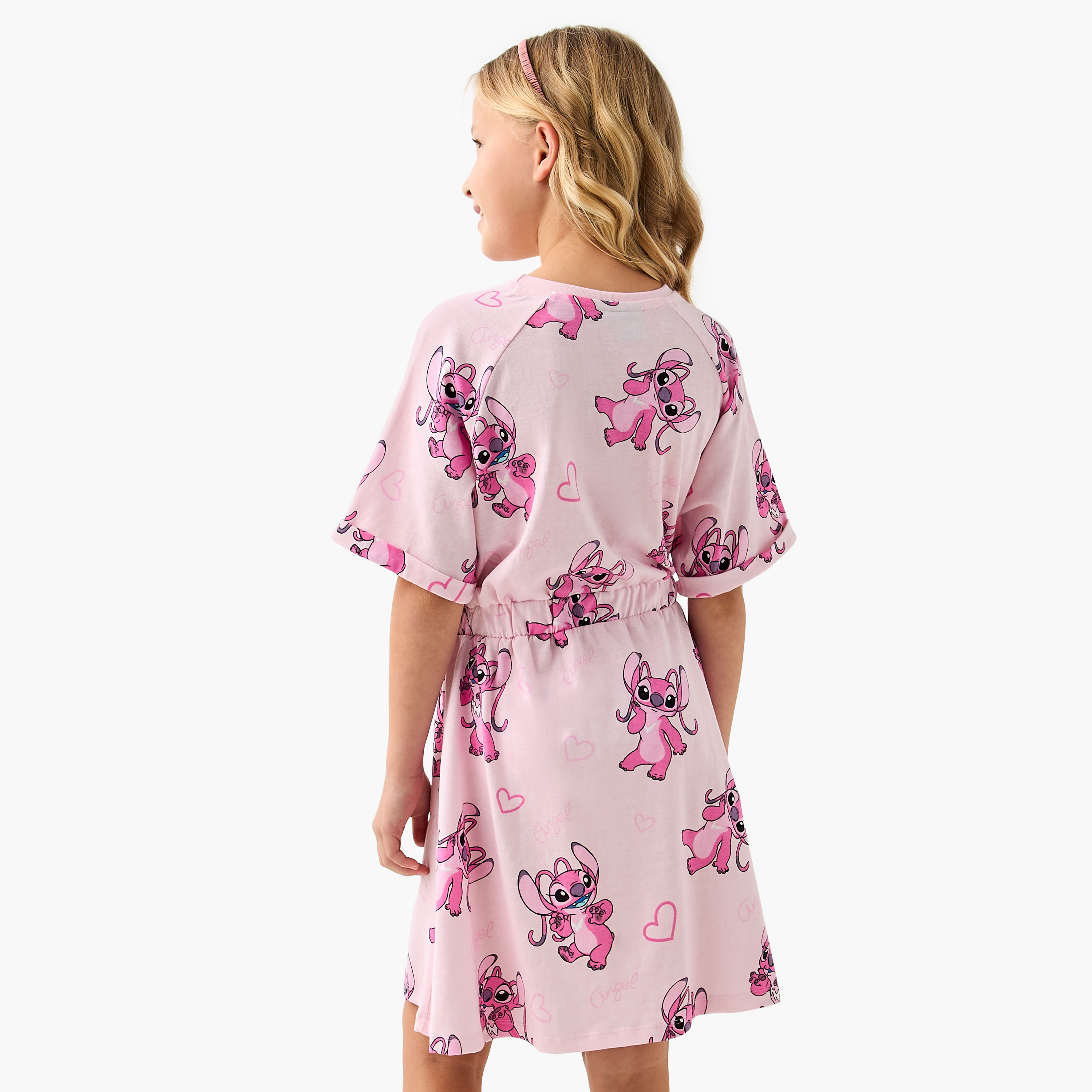 فستان بخصر مطاطي وأكمام قصيرة وطبعات من ديزني-girls-clothing-dressesandjumpsuits-image-3