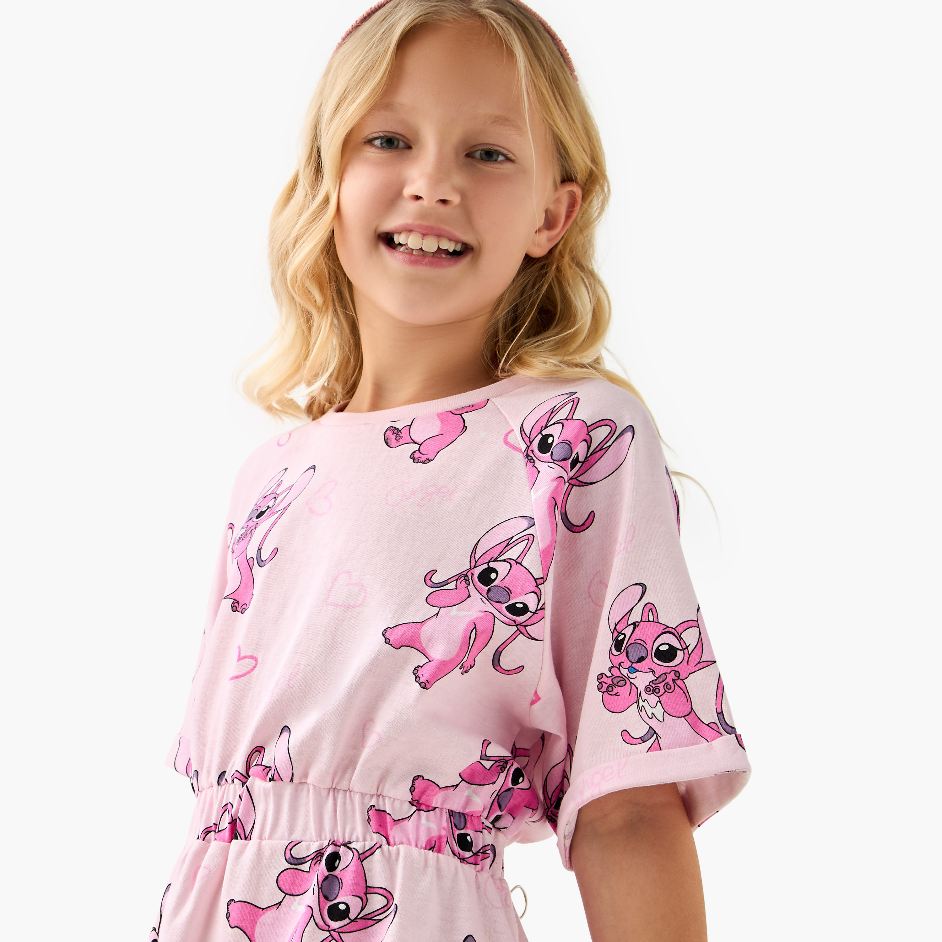 فستان بخصر مطاطي وأكمام قصيرة وطبعات من ديزني-girls-clothing-dressesandjumpsuits-image-4