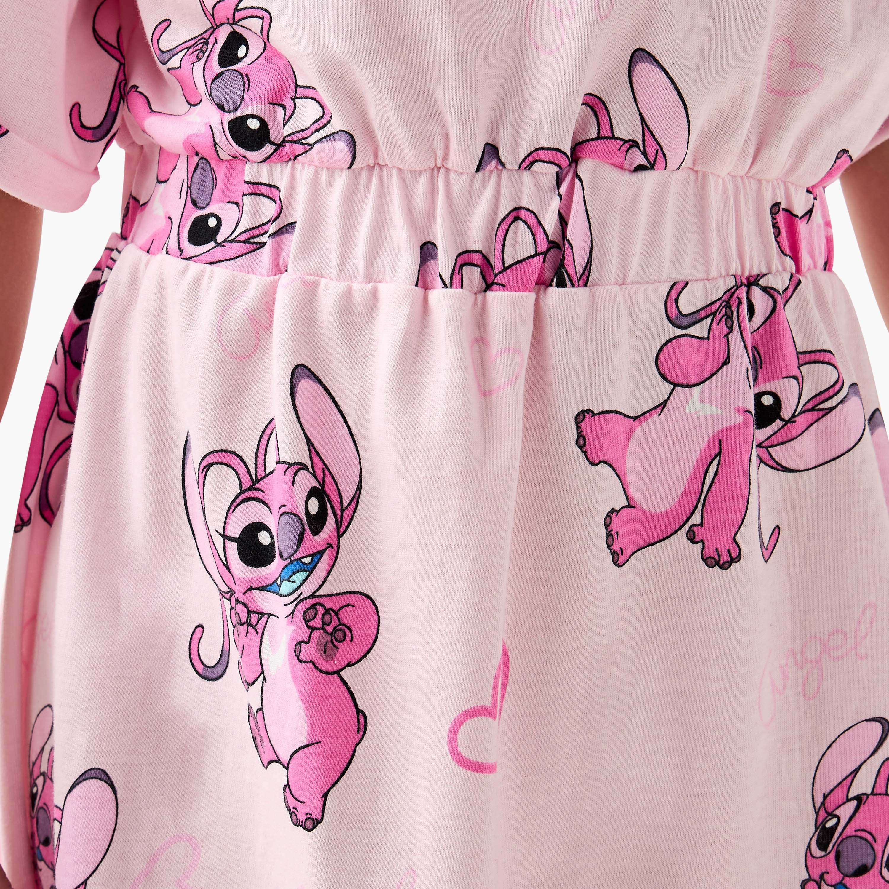 فستان بخصر مطاطي وأكمام قصيرة وطبعات من ديزني-girls-clothing-dressesandjumpsuits-image-5