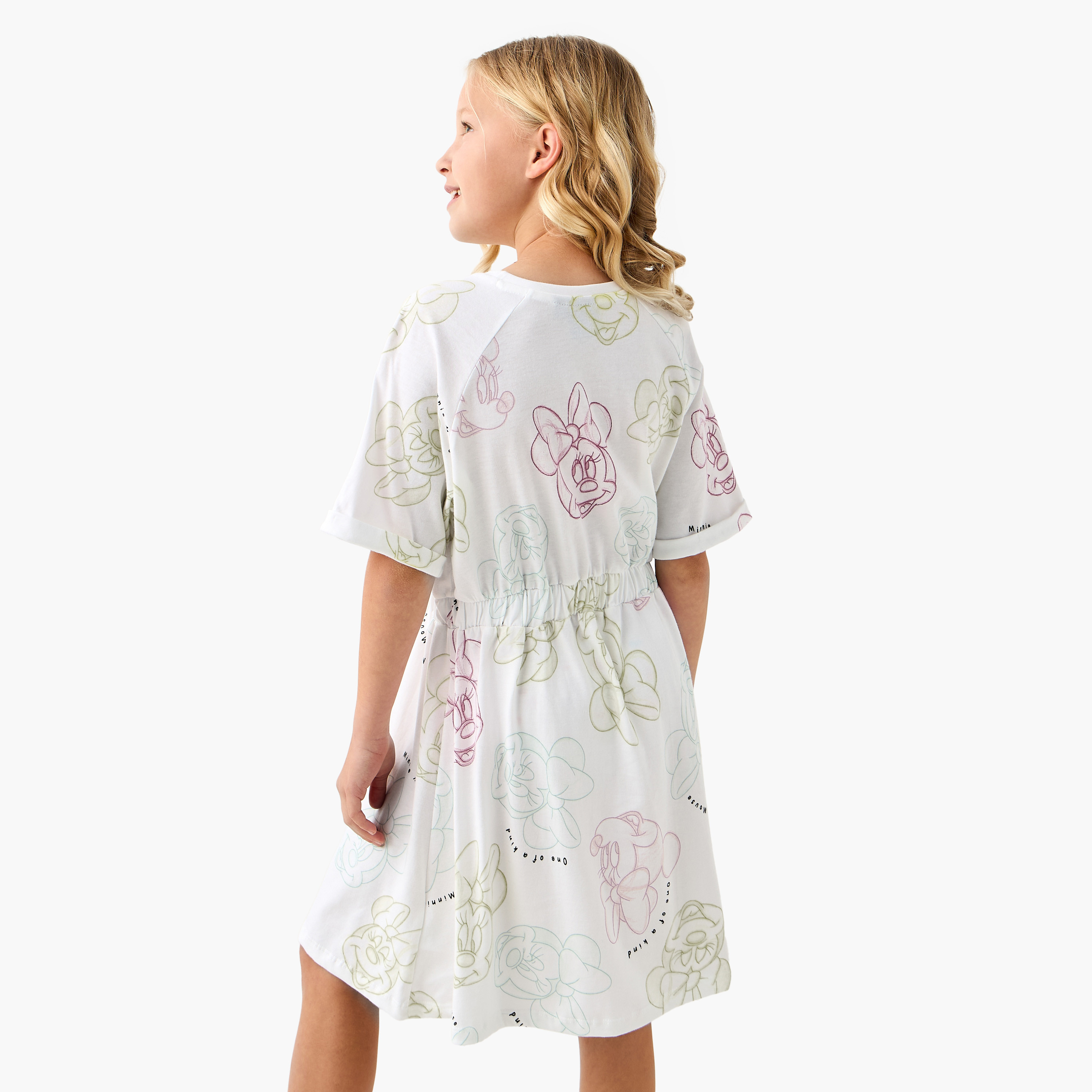 Disney Minnie Mouse Print T-shirt Dress with Raglan Sleeves-girls-clothing-dressesandjumpsuits-image-3