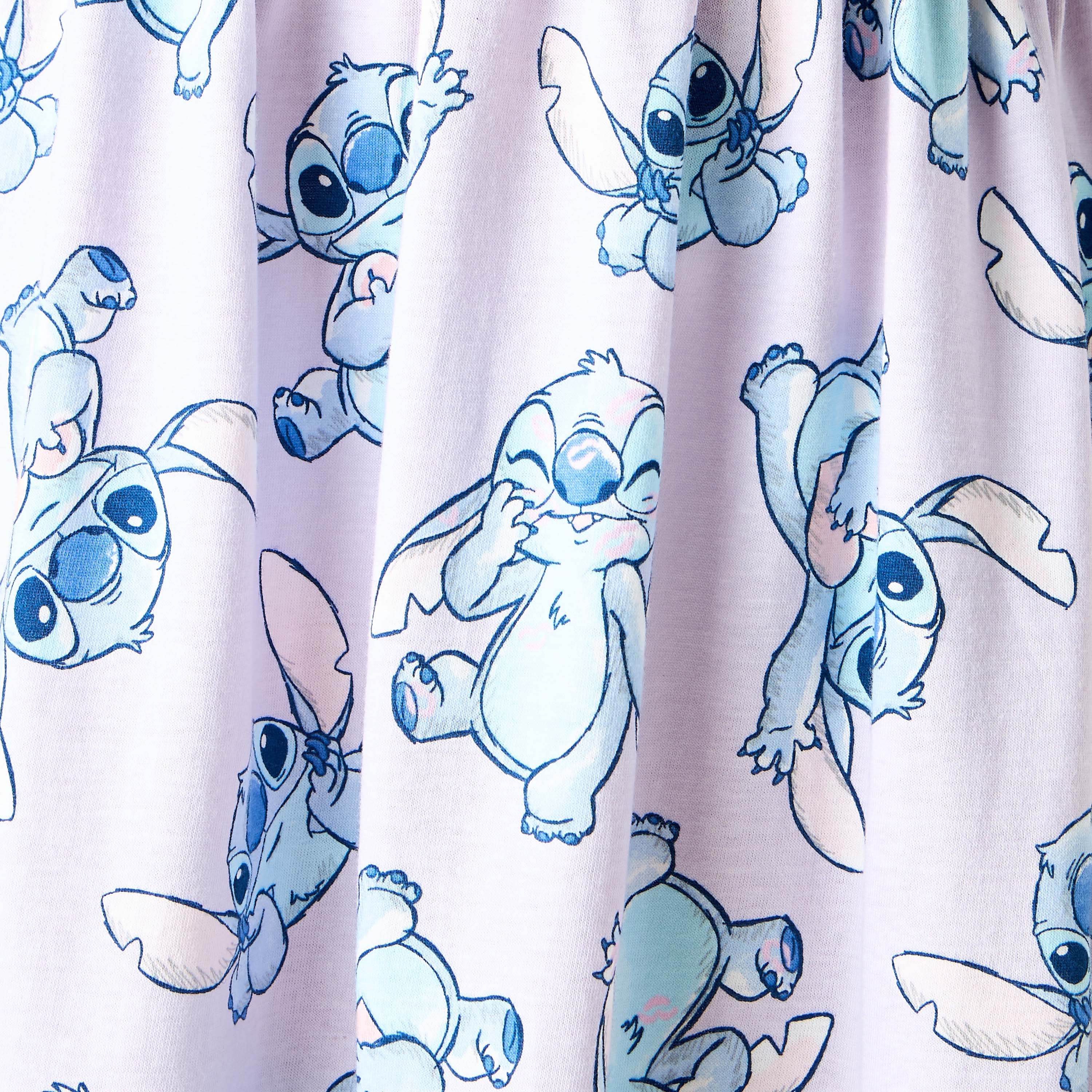 Disney Stitch Print Round Neck Dress with Short Sleeves-girls-clothing-dressesandjumpsuits-image-5