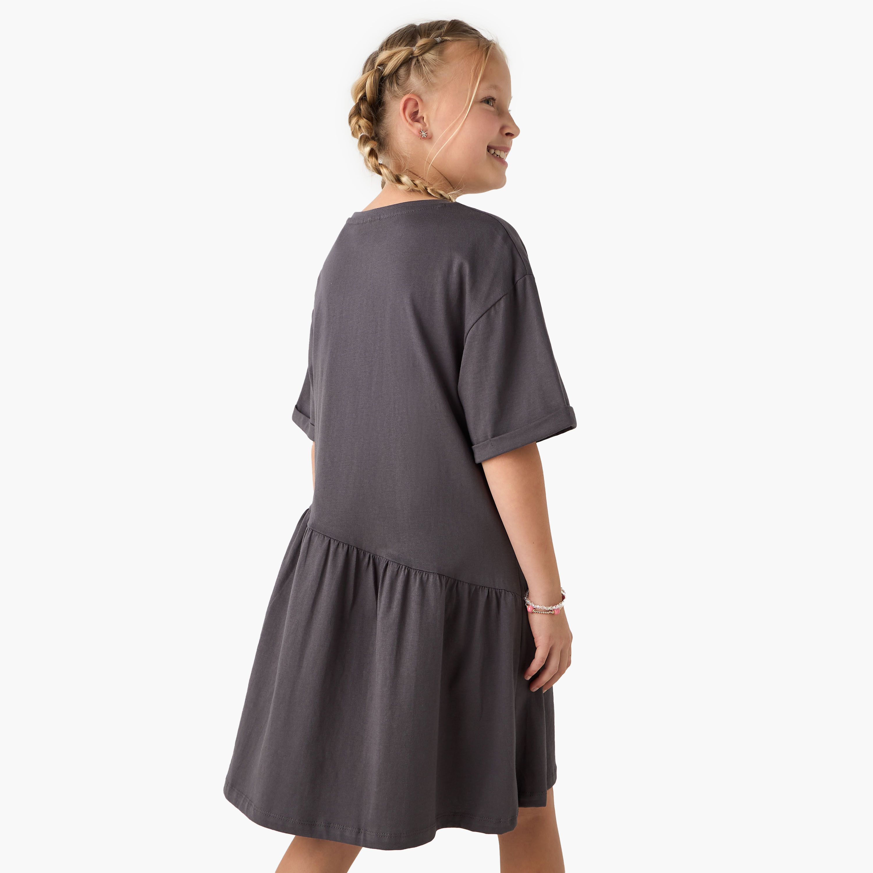 فستان بأكمام قصيرة وياقة مستديرة وطبعات ميني ماوس من ديزني-girls-clothing-dressesandjumpsuits-image-3