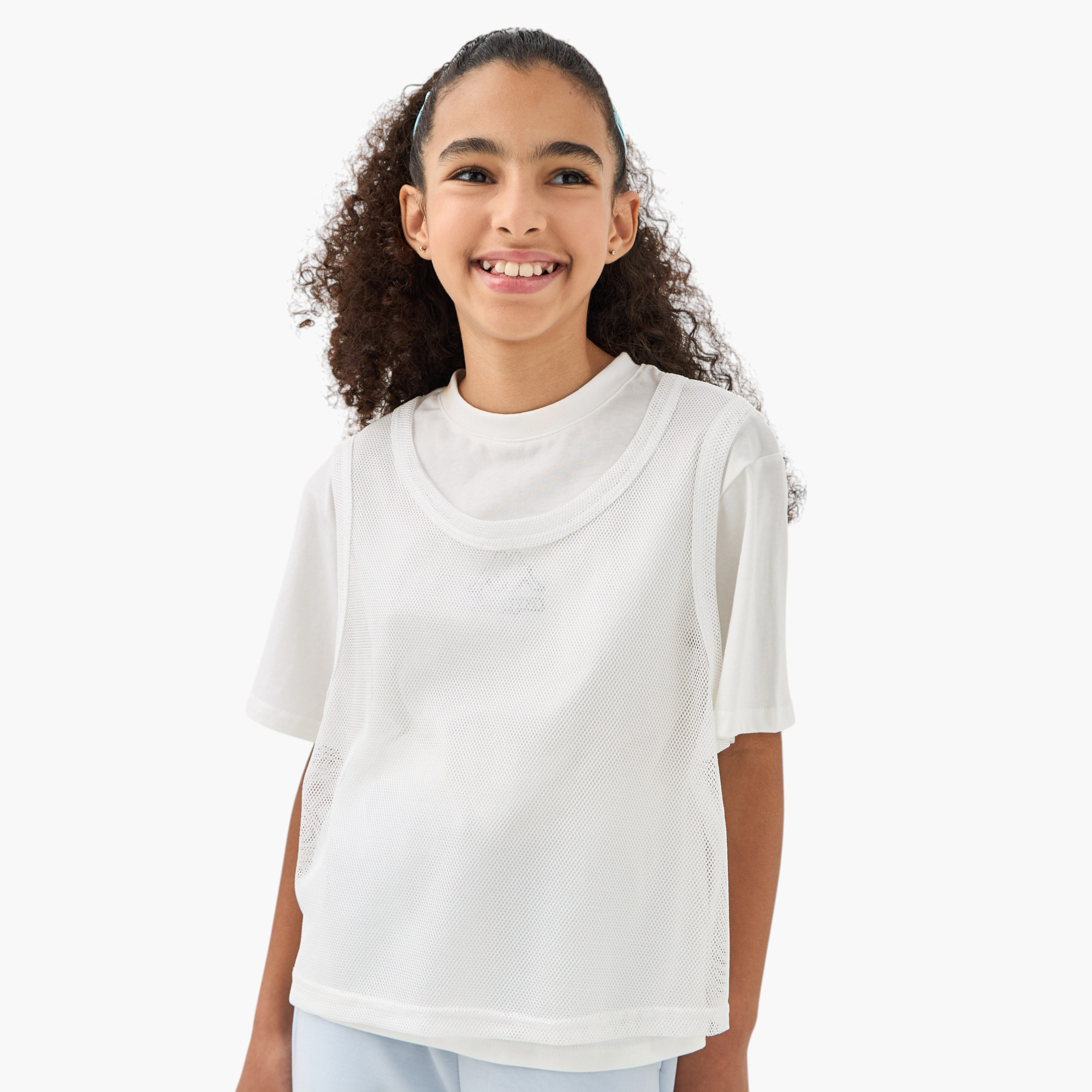 Kappa Logo Print T-shirt with Short Sleeves-girls-clothing-tshirts-image-1