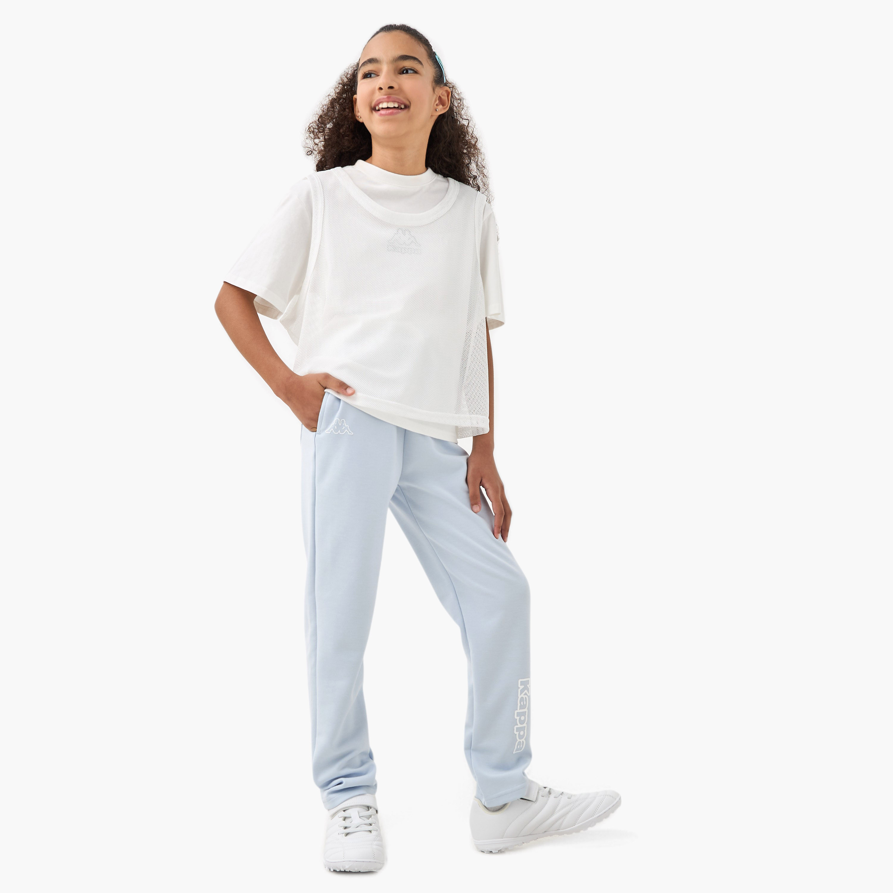 Kappa Logo Print T-shirt with Short Sleeves-girls-clothing-tshirts-image-2