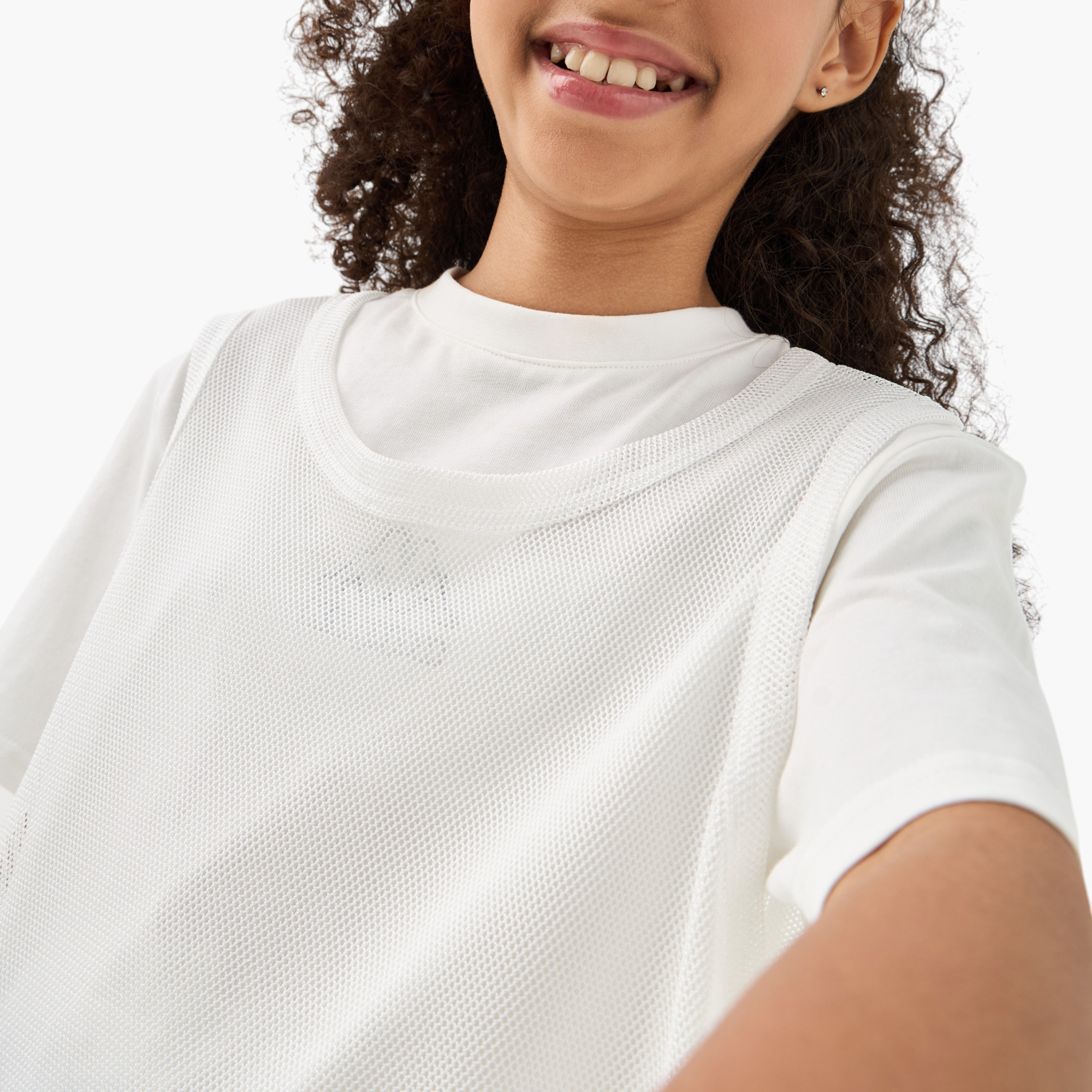 Kappa Logo Print T-shirt with Short Sleeves-girls-clothing-tshirts-image-4