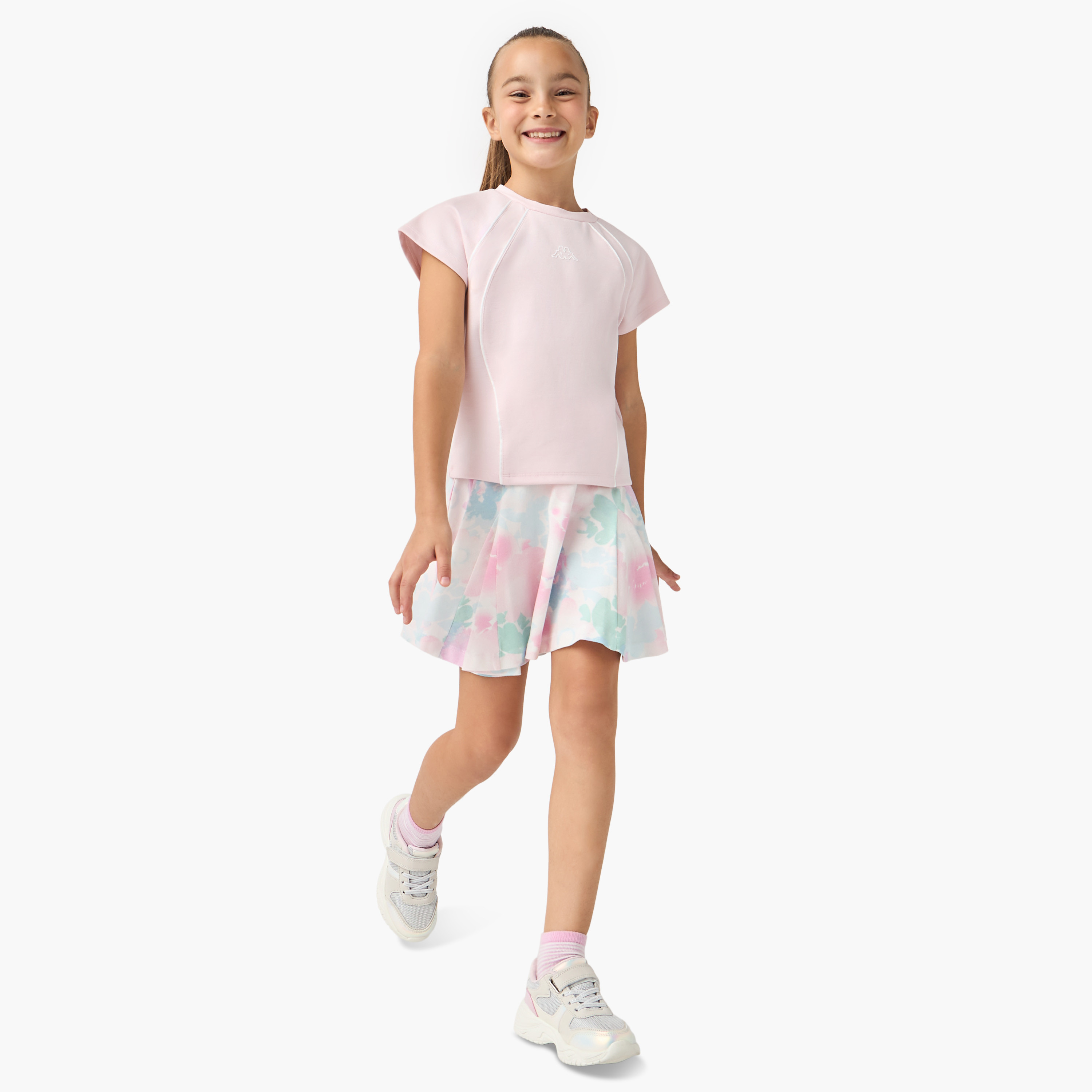 Kappa Panelled Crew Neck T-shirt with Raglan Sleeves-girls-clothing-tshirts-image-2