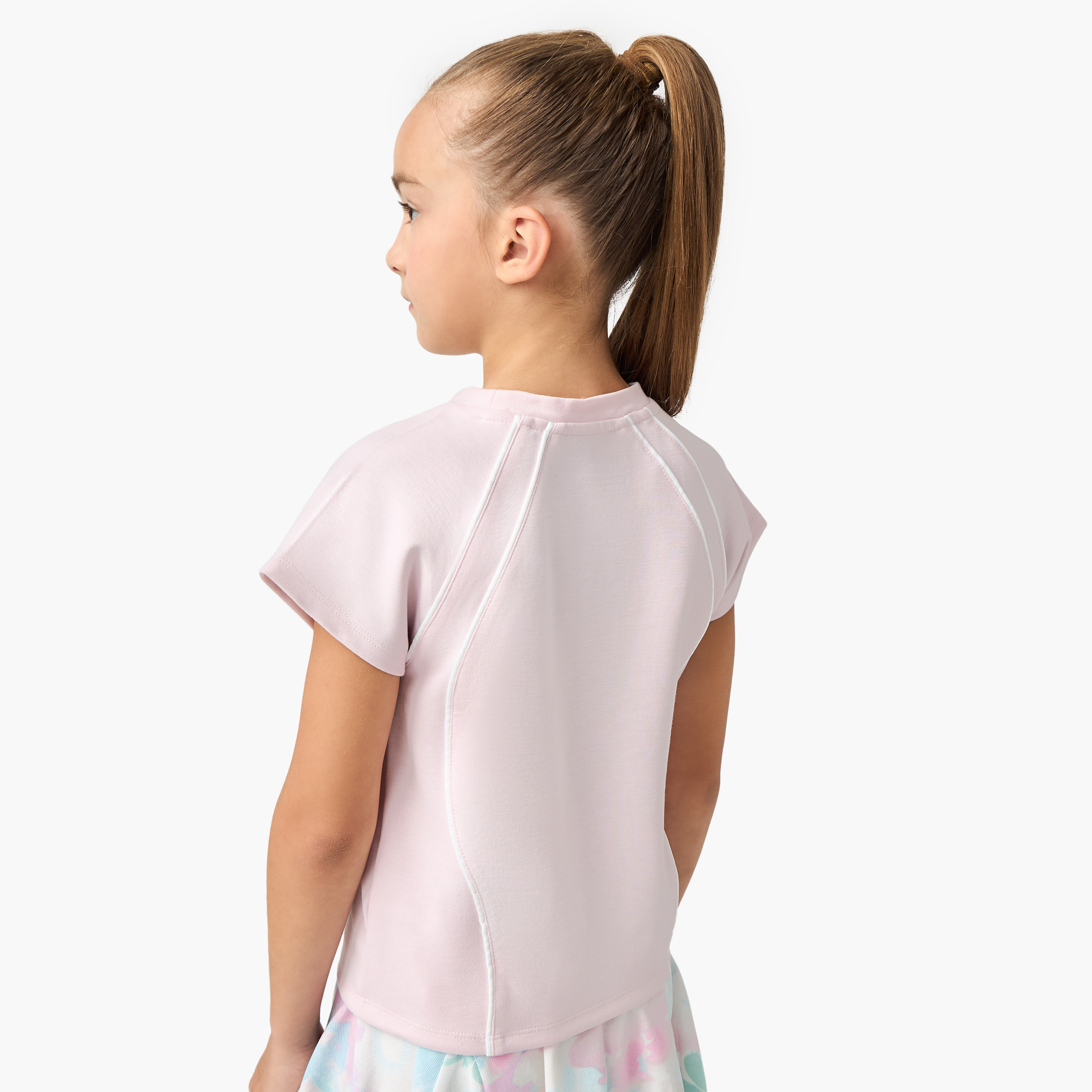 Kappa Panelled Crew Neck T-shirt with Raglan Sleeves-girls-clothing-tshirts-image-3