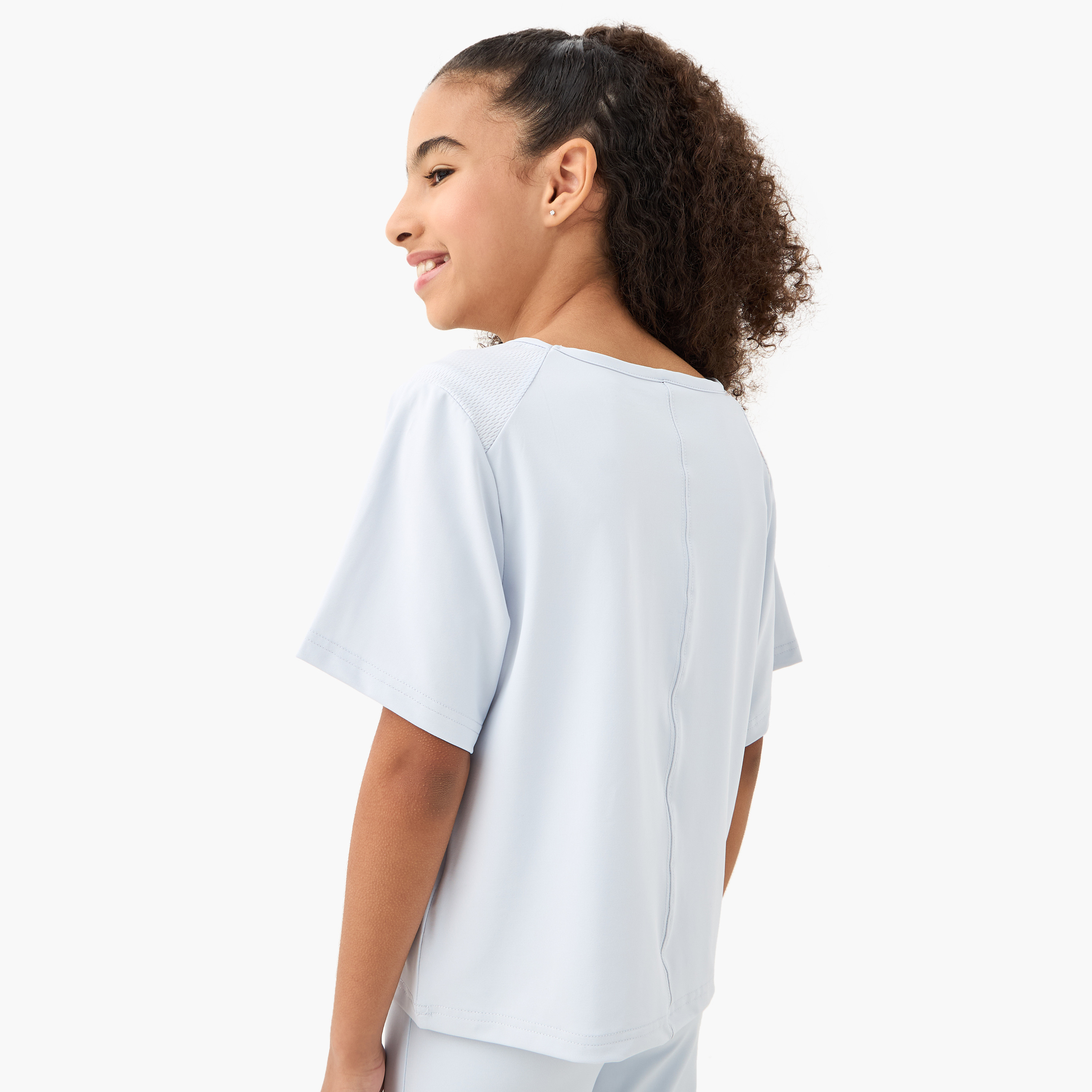 Kappa Logo Print T-shirt with Short Sleeves-girls-clothing-tshirts-image-3