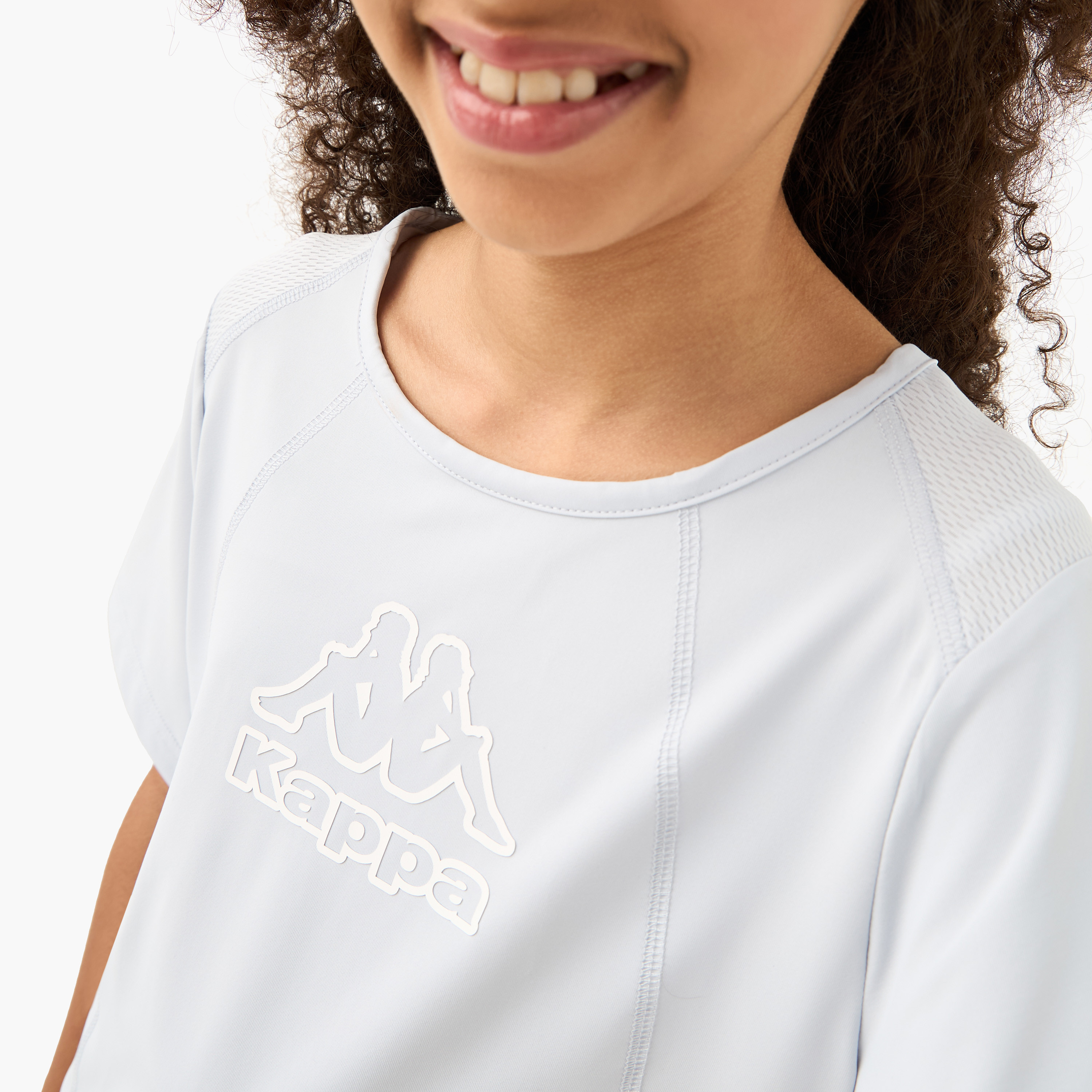 Kappa Logo Print T-shirt with Short Sleeves-girls-clothing-tshirts-image-4