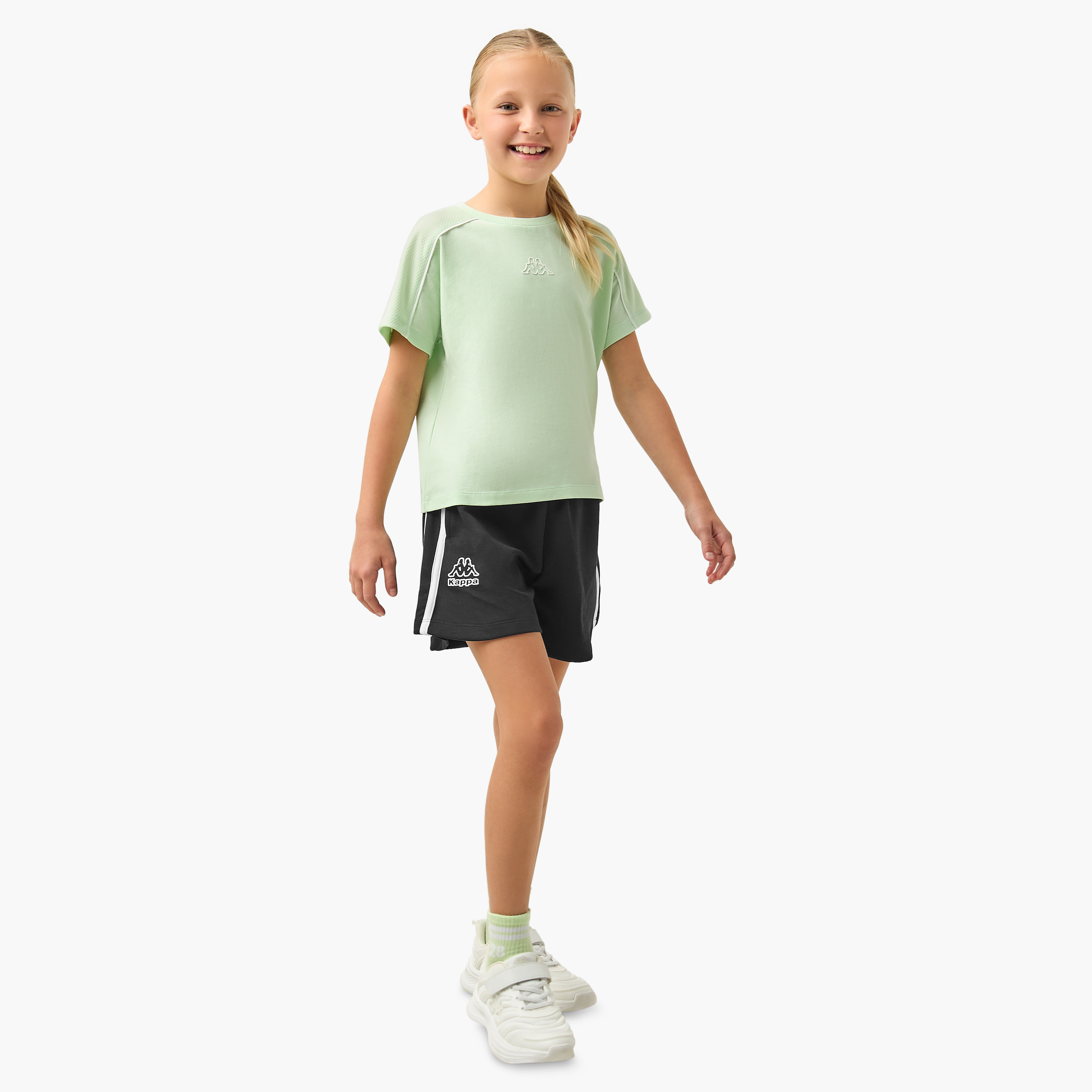 Kappa Logo Detail T-shirt with Crew Neck and Short Sleeves-sports-girls-clothing-tops-image-2