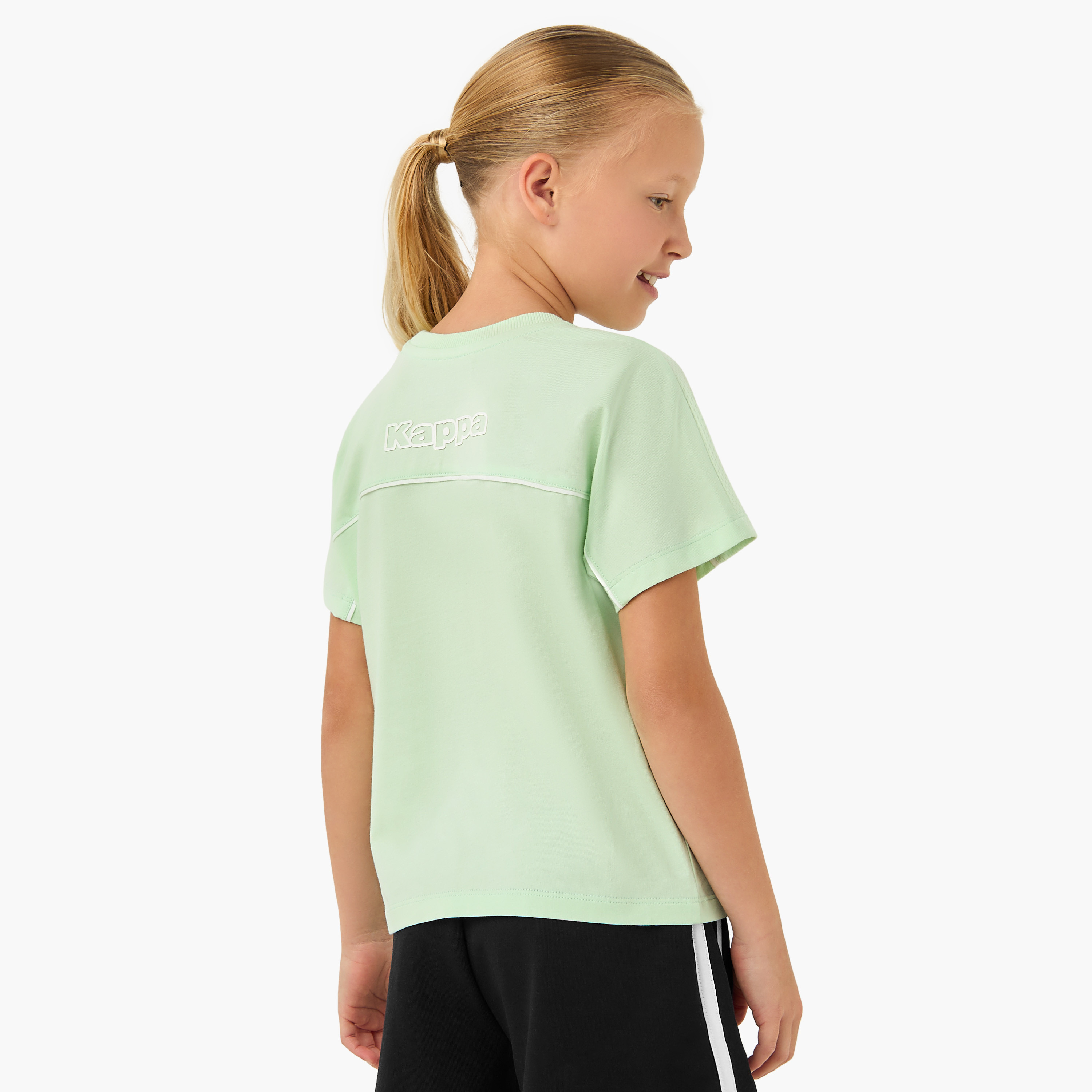 Kappa Logo Detail T-shirt with Crew Neck and Short Sleeves-sports-girls-clothing-tops-image-3