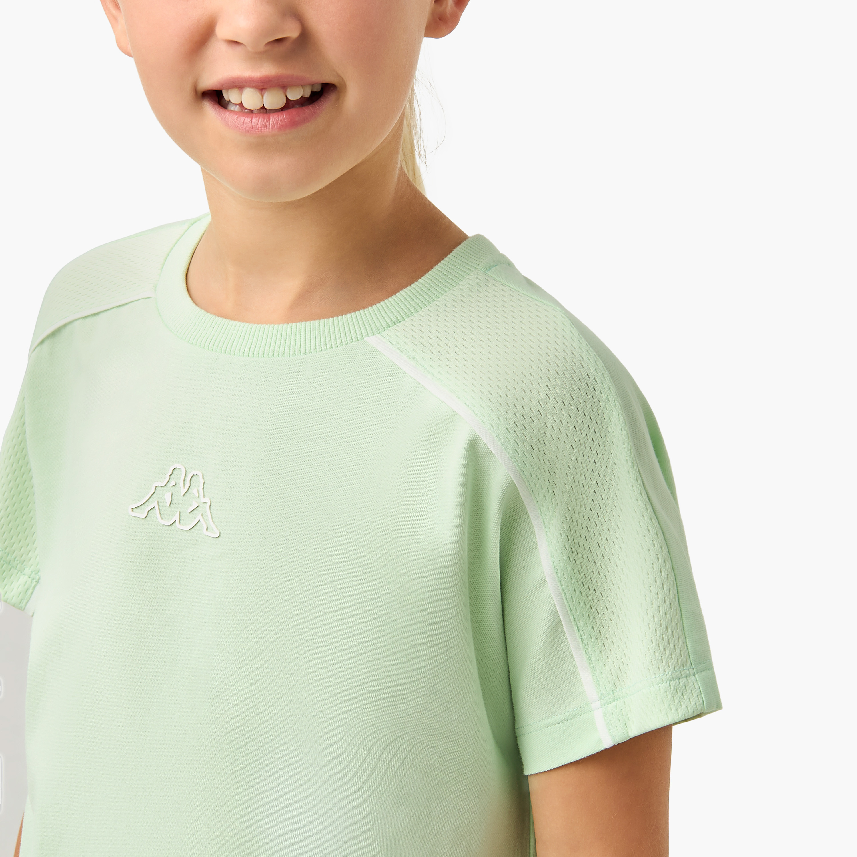 Kappa Logo Detail T-shirt with Crew Neck and Short Sleeves-sports-girls-clothing-tops-image-4