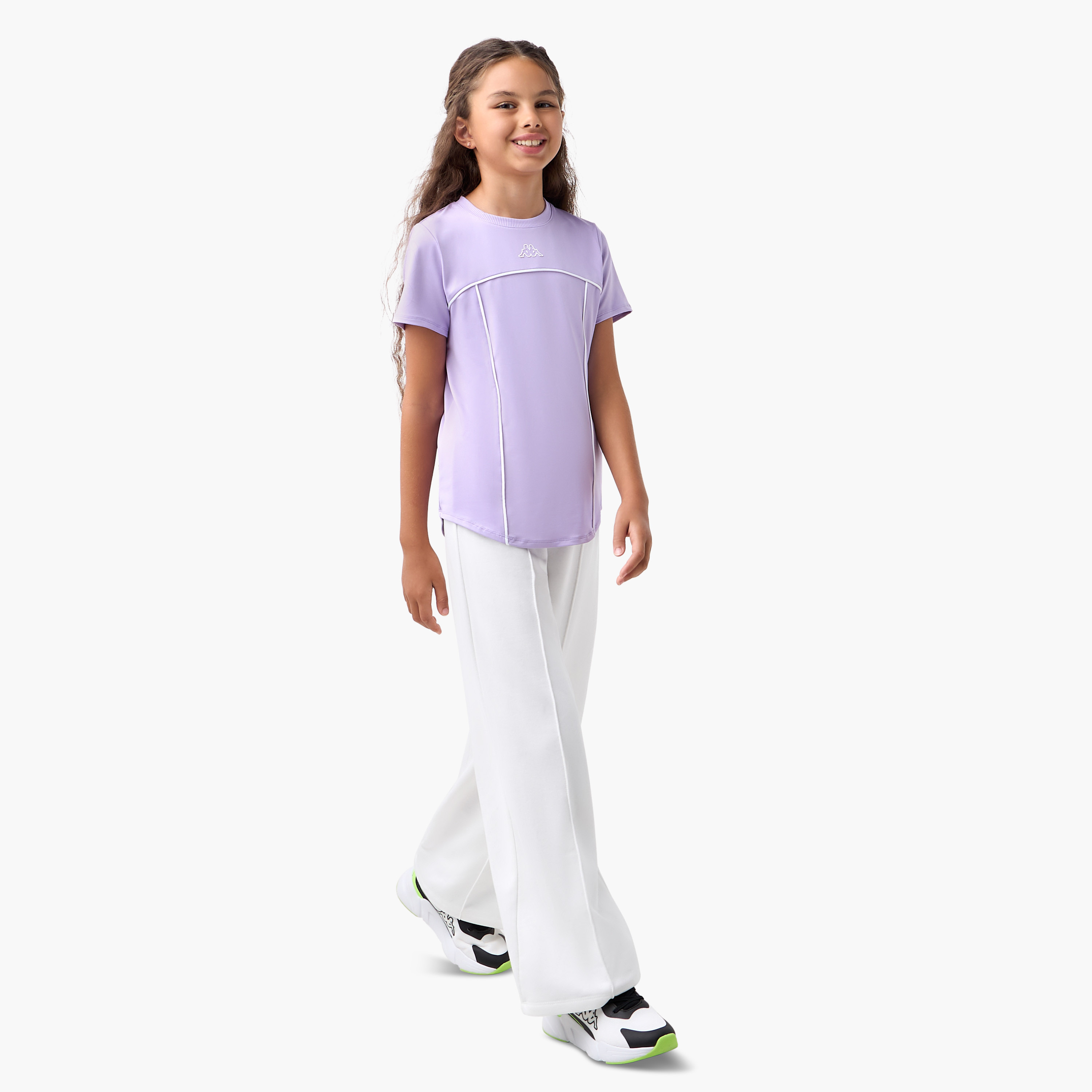 Kappa Piping Detail Crew Neck T-shirt with Short Sleeves-sports-girls-clothing-tops-image-2