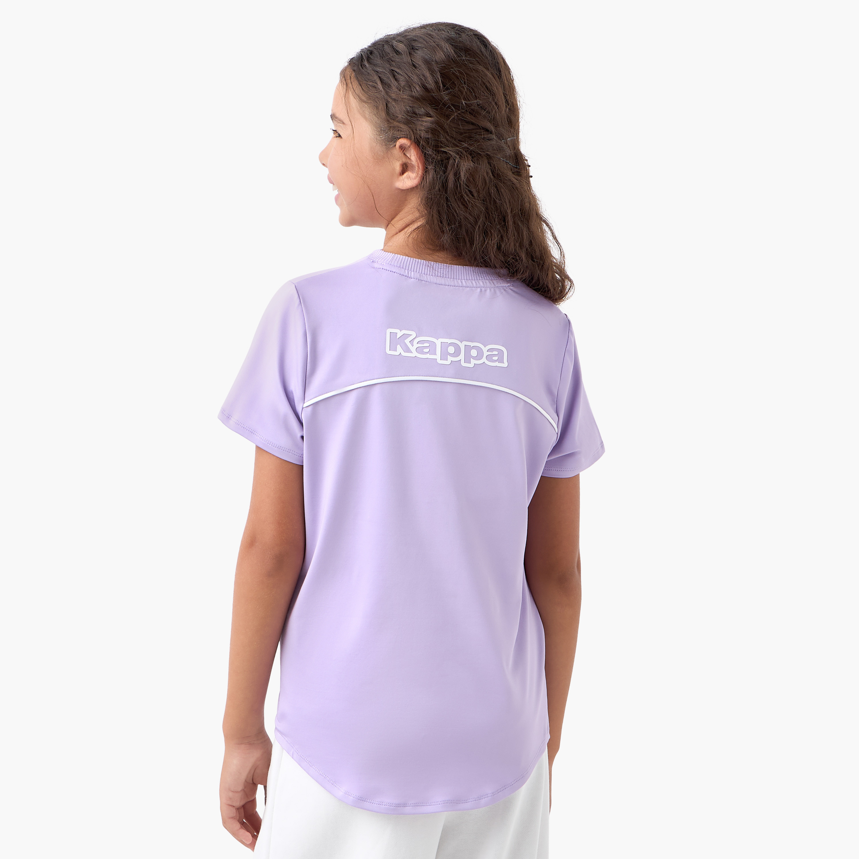 Kappa Piping Detail Crew Neck T-shirt with Short Sleeves-sports-girls-clothing-tops-image-3
