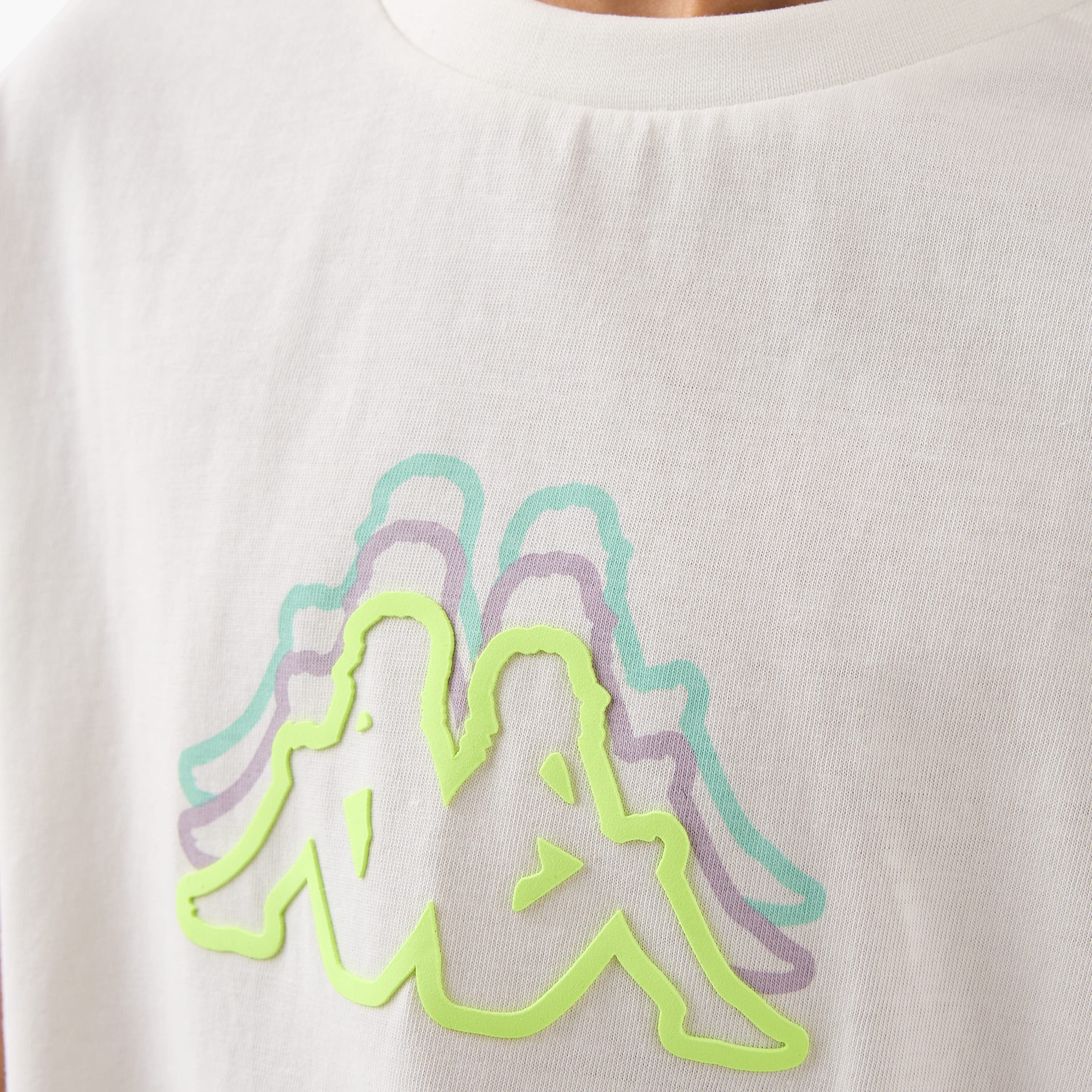 Kappa Logo Rrint Boxy T-shirt with Front Knot Detail-girls-clothing-tshirts-image-5