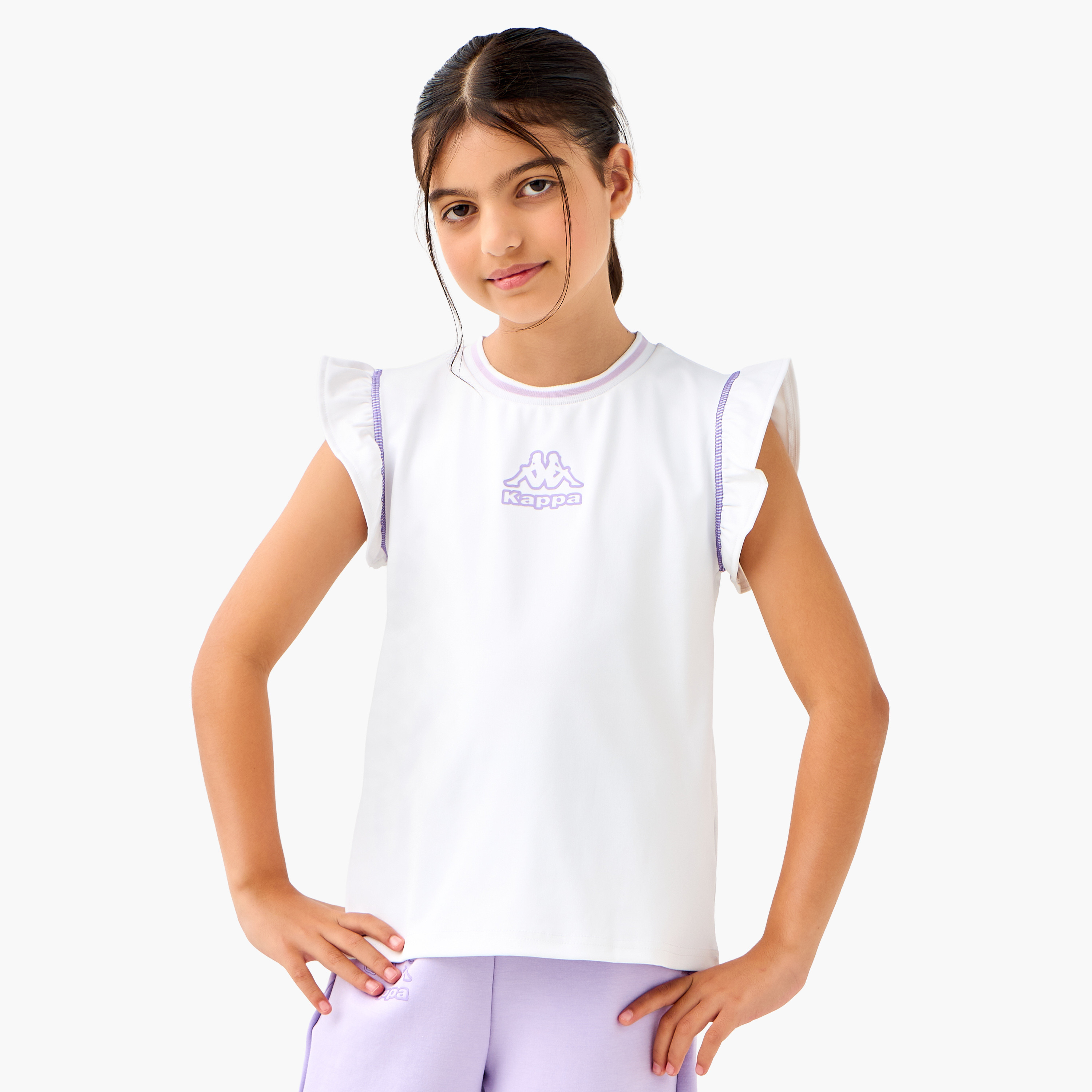 Kappa Logo Print Sleeveless T-shirt-girls-clothing-tshirts-image-1