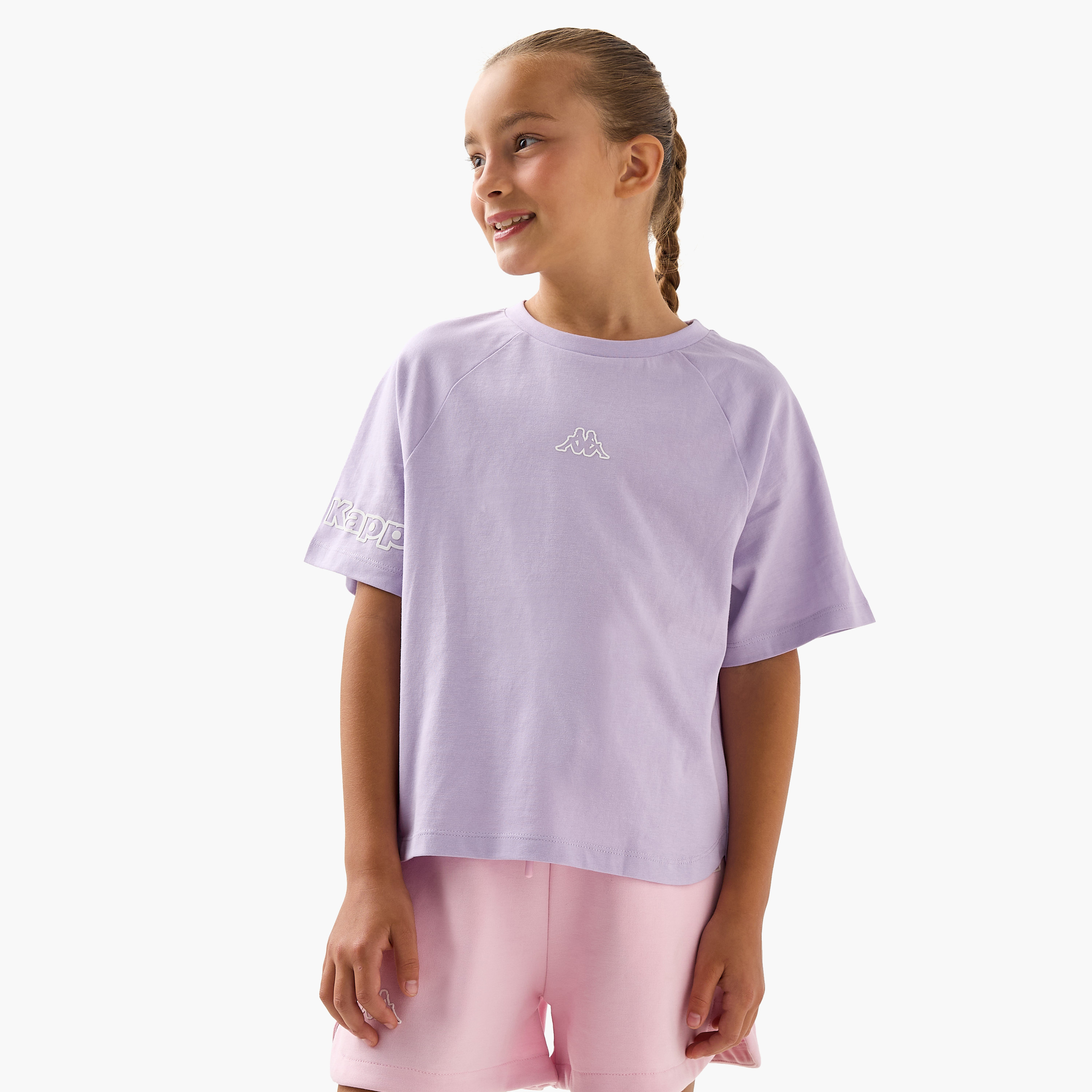 Kappa Logo Print T-shirt with Raglan Sleeves-sports-girls-clothing-tops-image-1