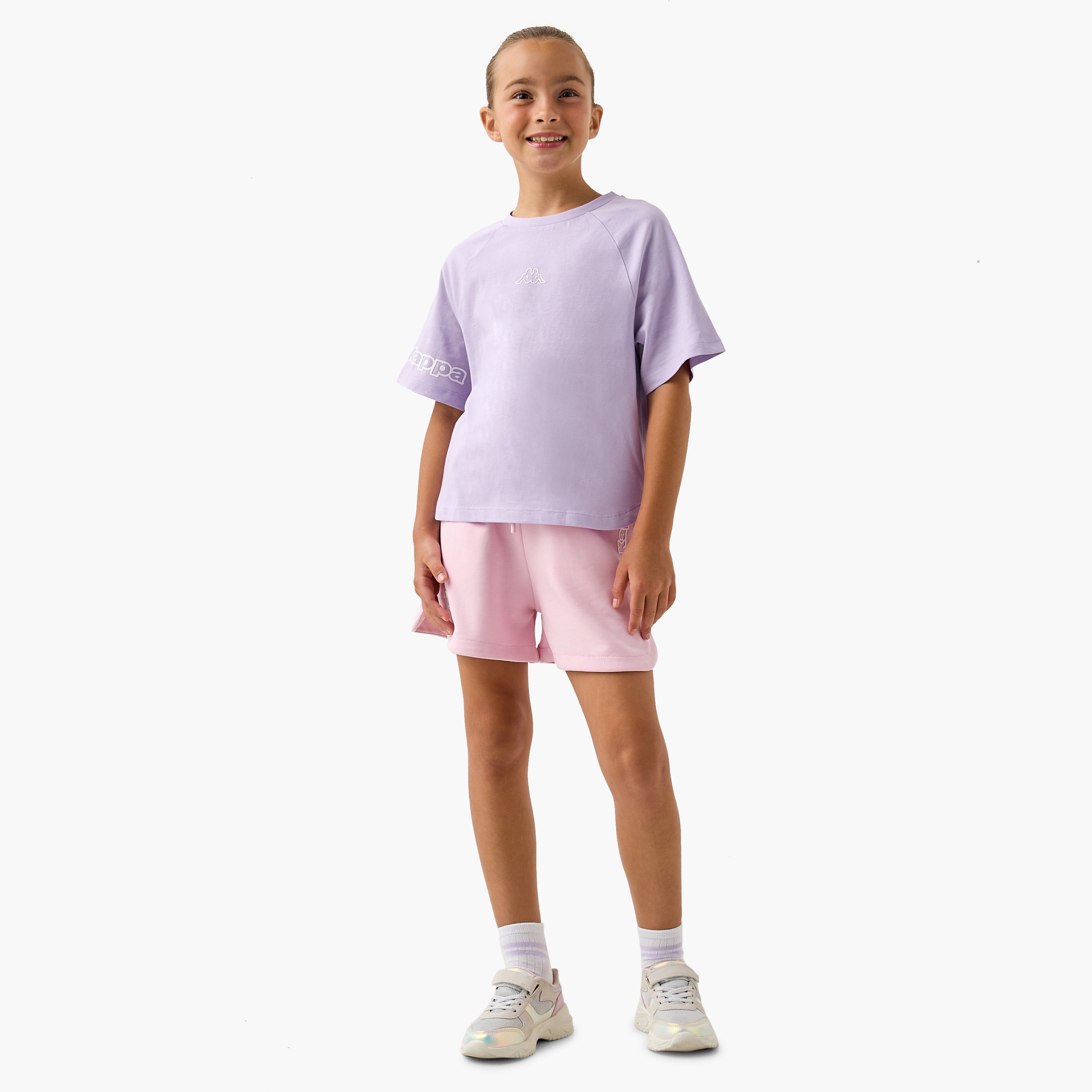 Kappa Logo Print T-shirt with Raglan Sleeves-sports-girls-clothing-tops-image-2