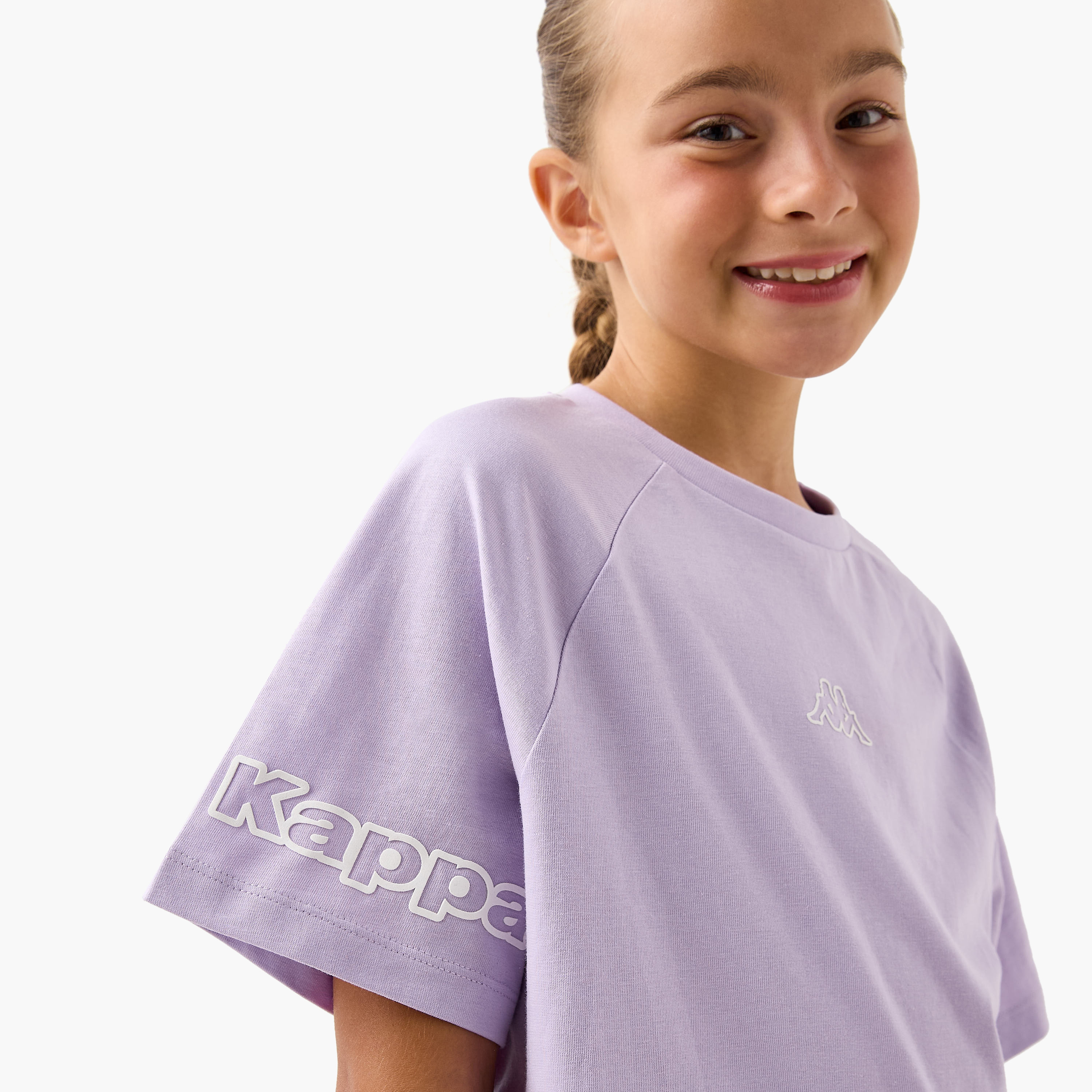 Kappa Logo Print T-shirt with Raglan Sleeves-sports-girls-clothing-tops-image-4