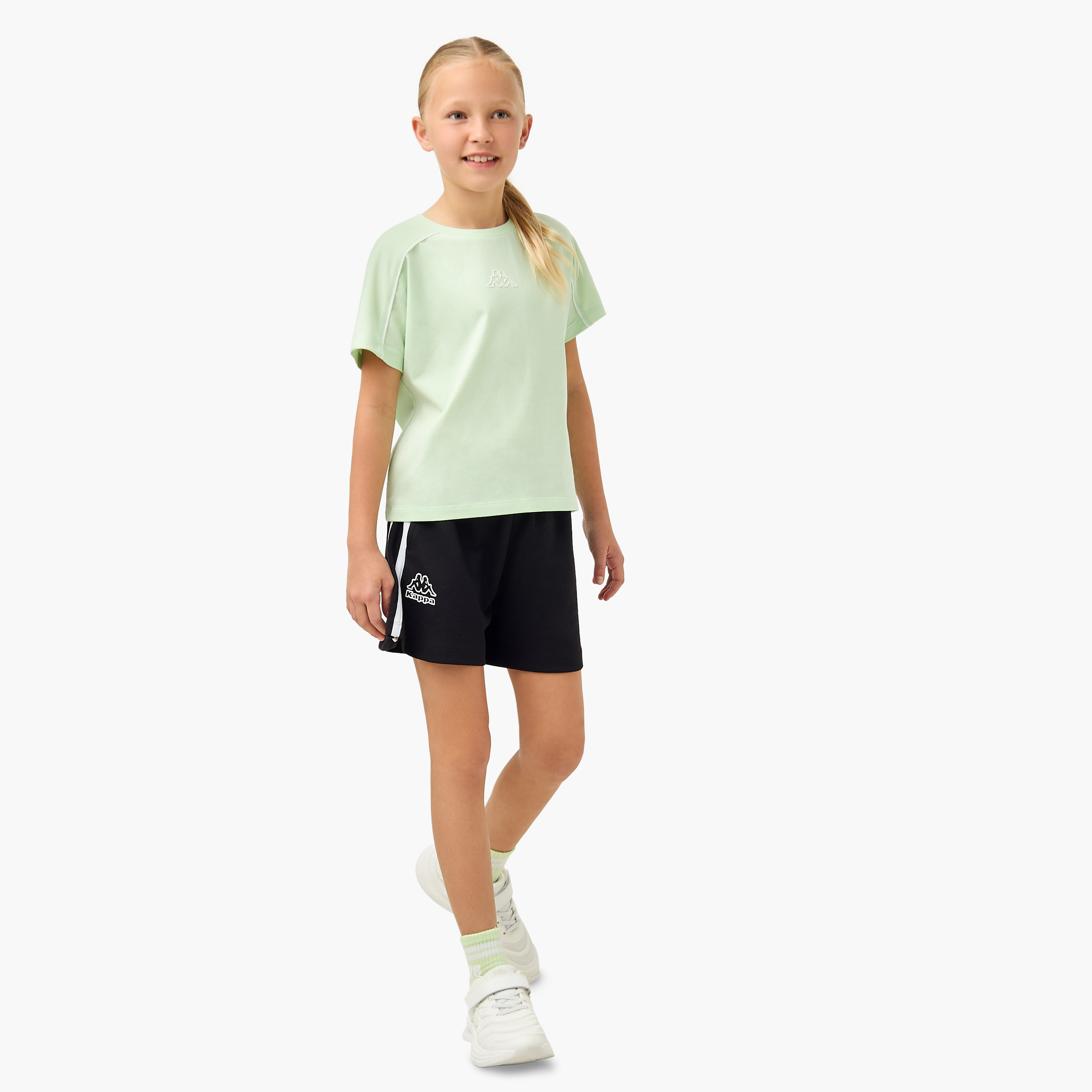 Kappa Logo Detail Shorts with Drawstring Closure and Pockets-sports-girls-clothing-bottoms-shorts-image-2