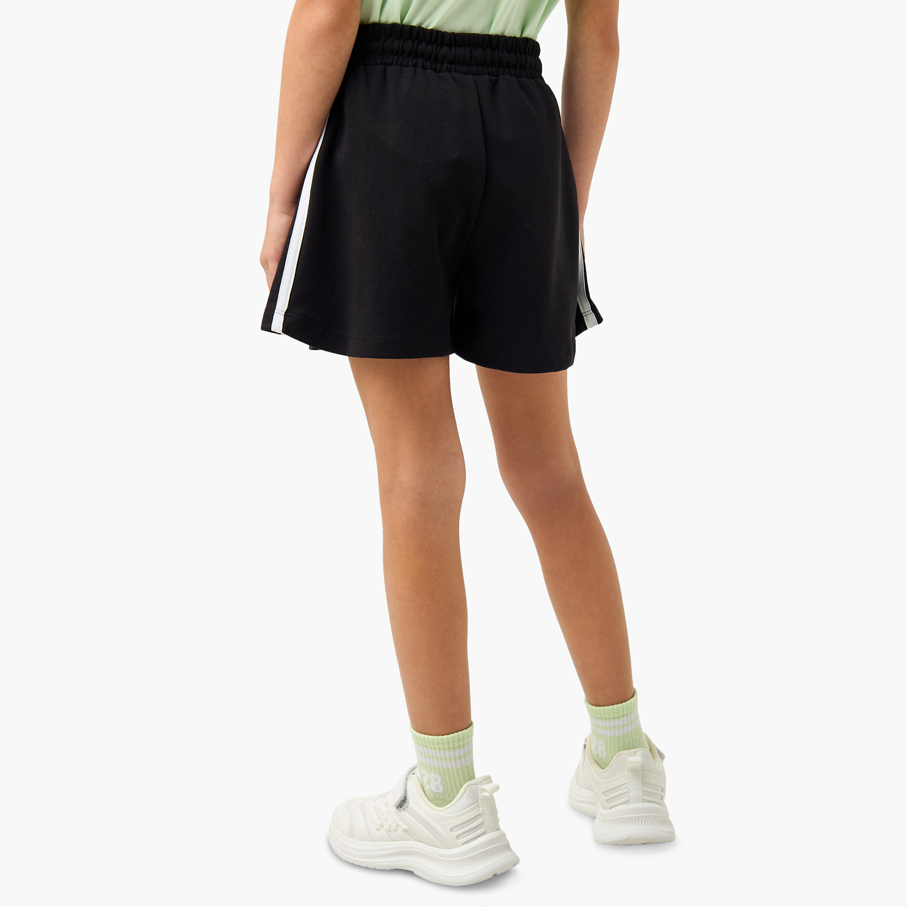 Kappa Logo Detail Shorts with Drawstring Closure and Pockets-sports-girls-clothing-bottoms-shorts-image-3