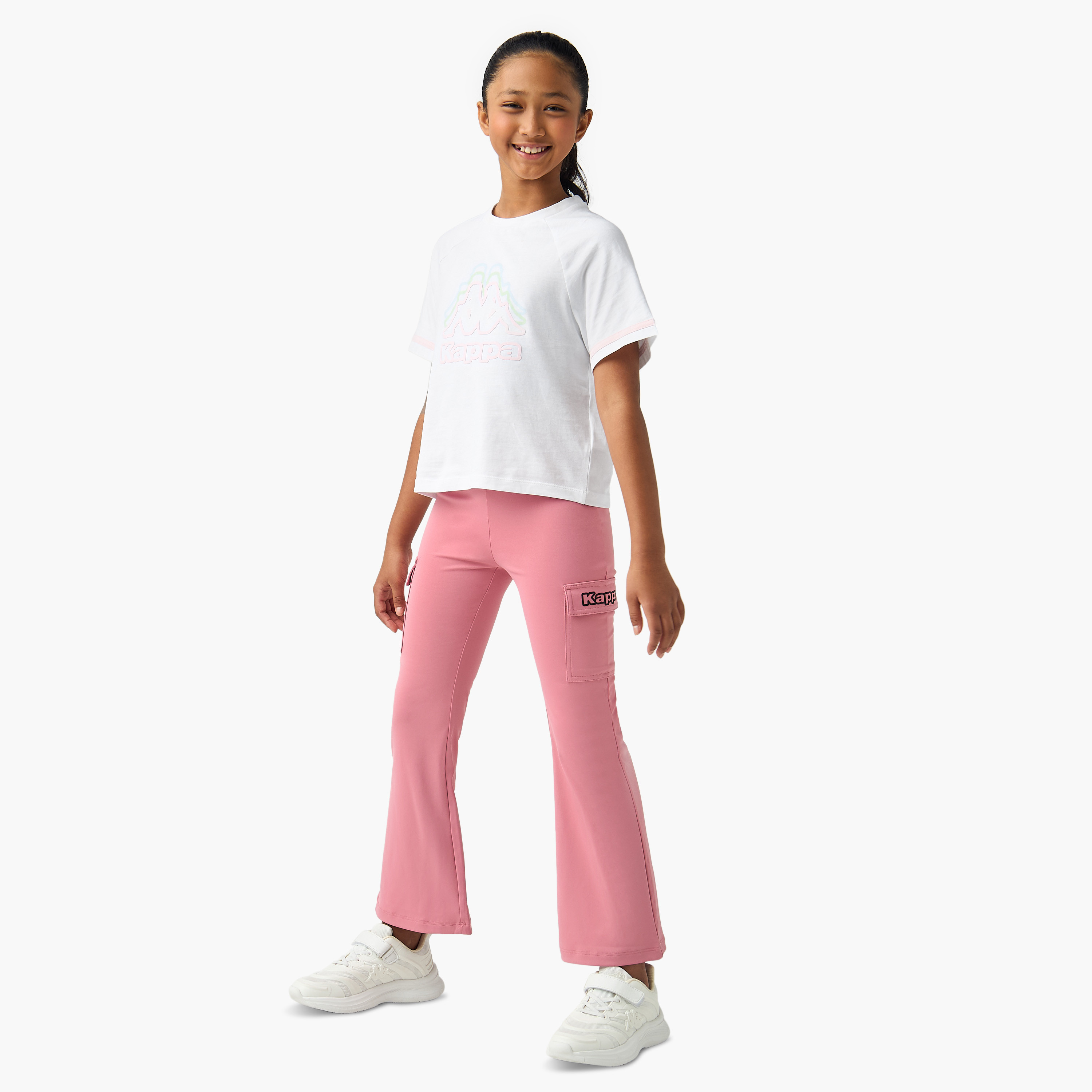 بنطلون كارجو بطبعات شعار من كابا-girls-clothing-bottoms-leggings-image-4