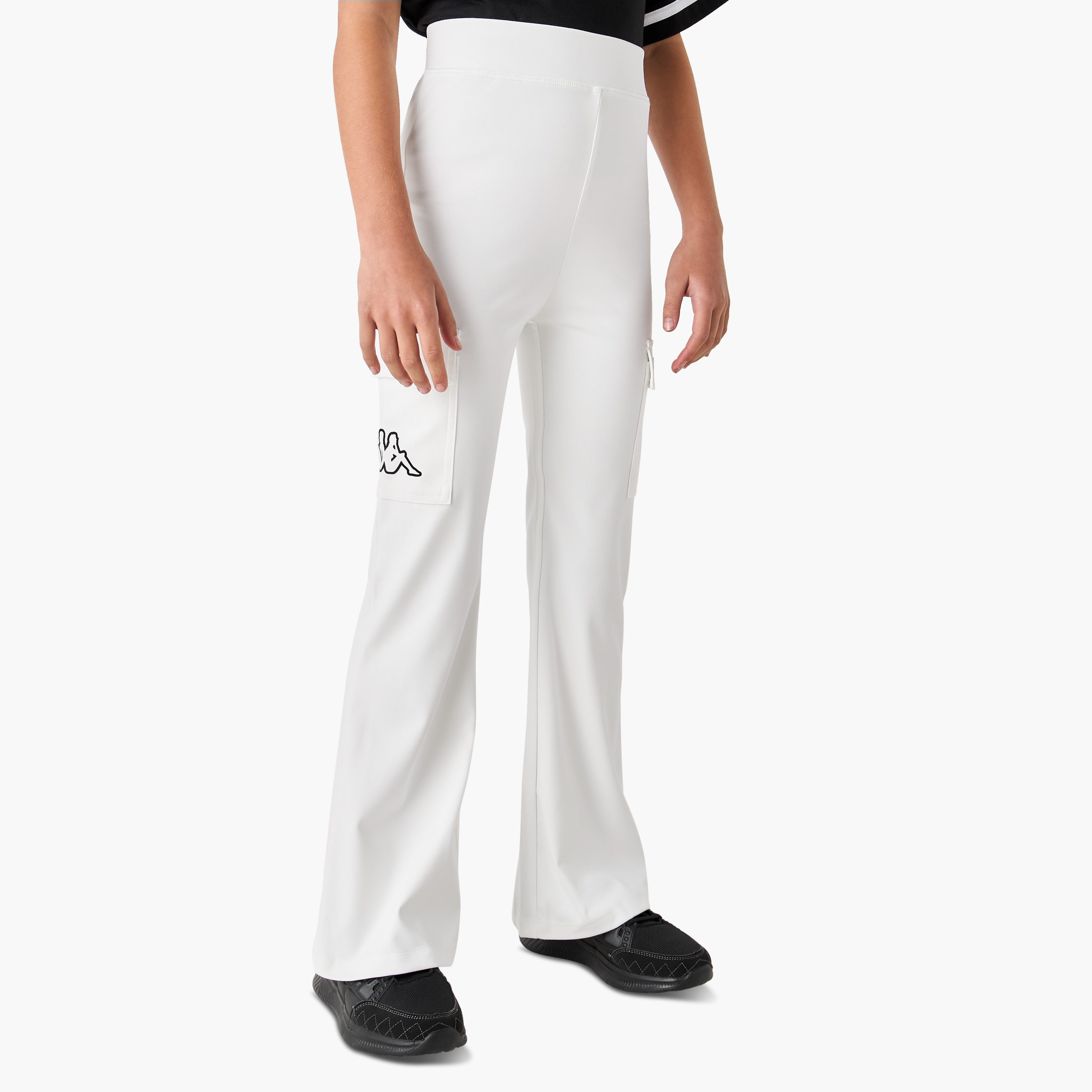 Kappa Logo Print Flared Leggings-girls-clothing-bottoms-joggersandtrackpants-image-1