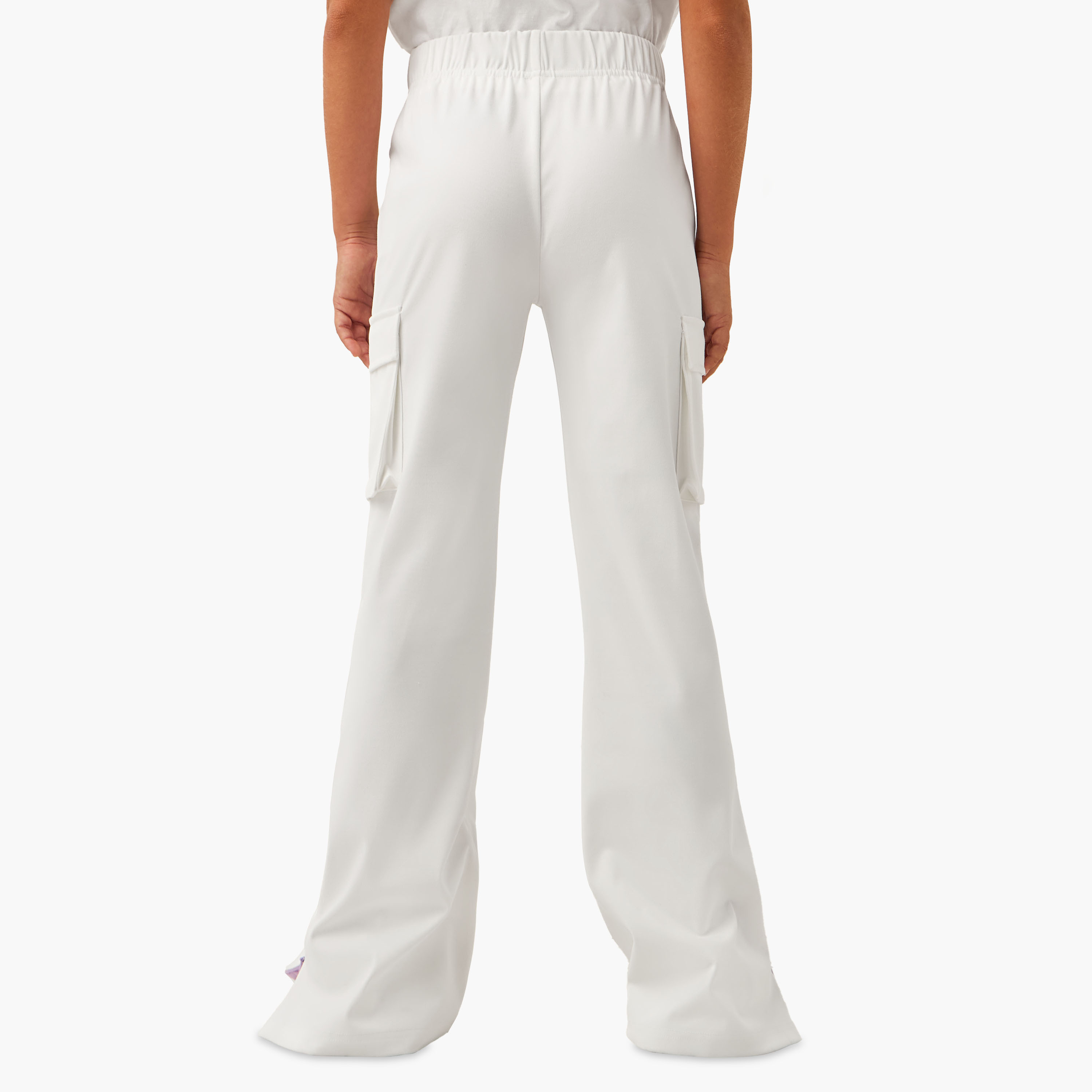 Kappa Logo Print Slim Fit Cargo Pants with Elasticated Waistband-girls-clothing-sportswear-bottoms-image-3