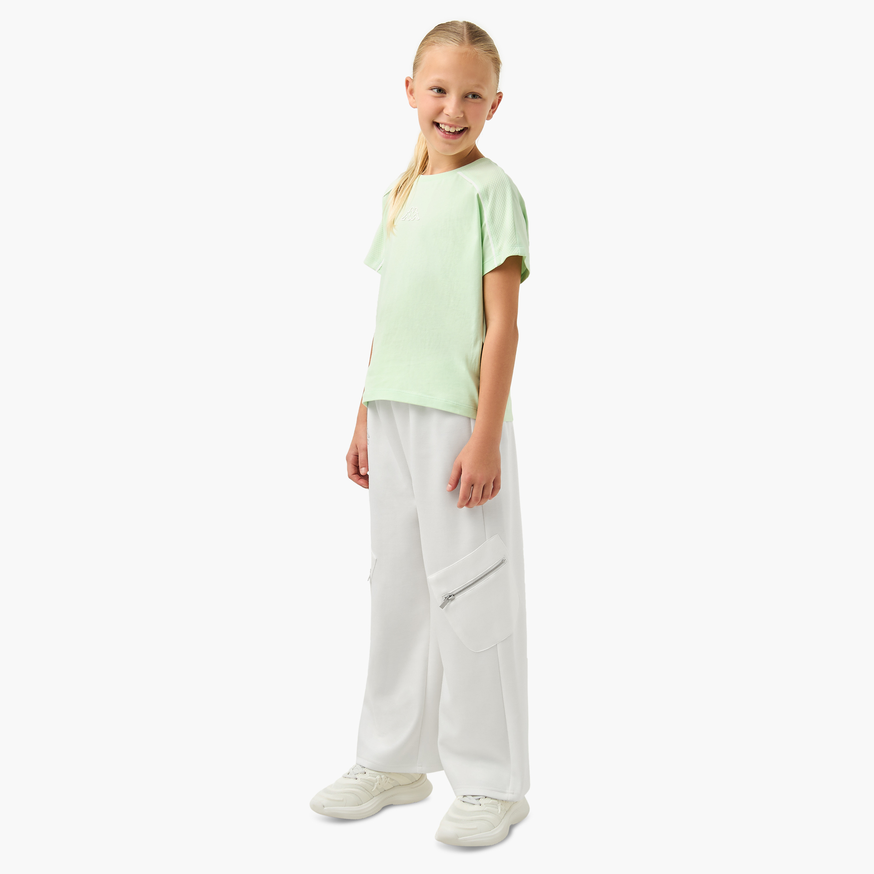 Kappa Logo Print Track Pants with Elasticated Waistband and Pockets-girls-clothing-bottoms-joggersandtrackpants-image-2