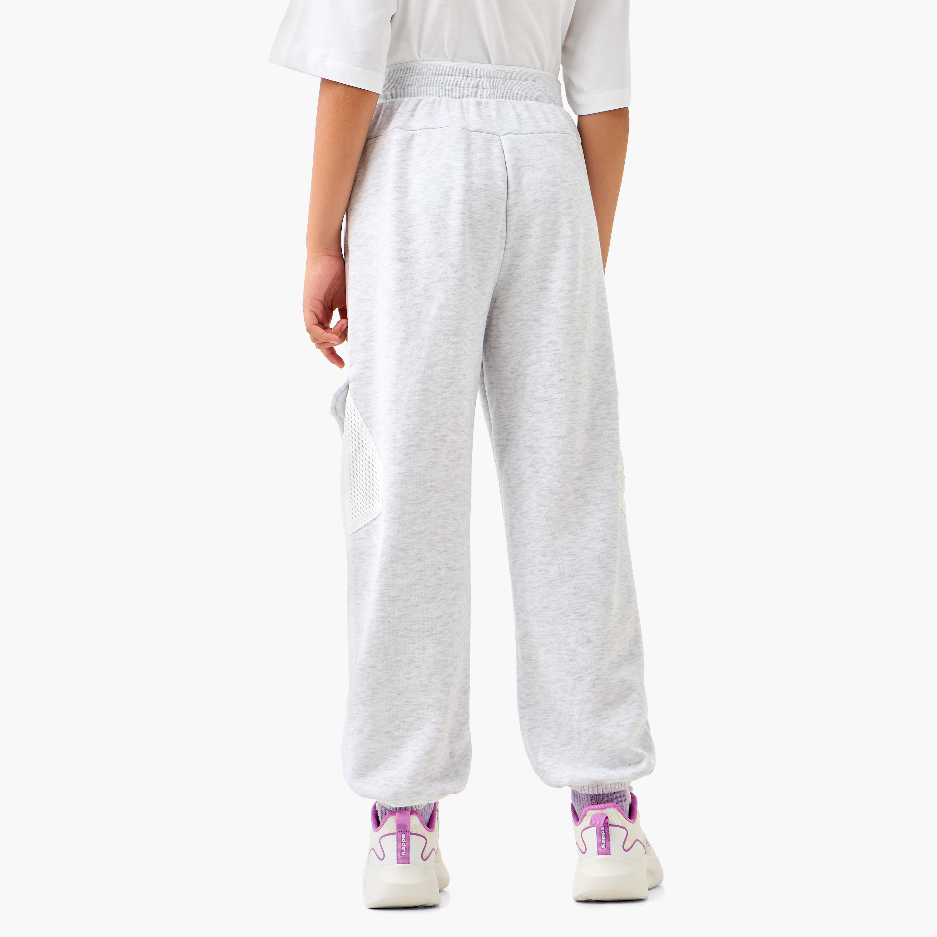 Kappa Logo Cargo Joggers with Mesh Pocket-girls-clothing-sportswear-bottoms-image-3
