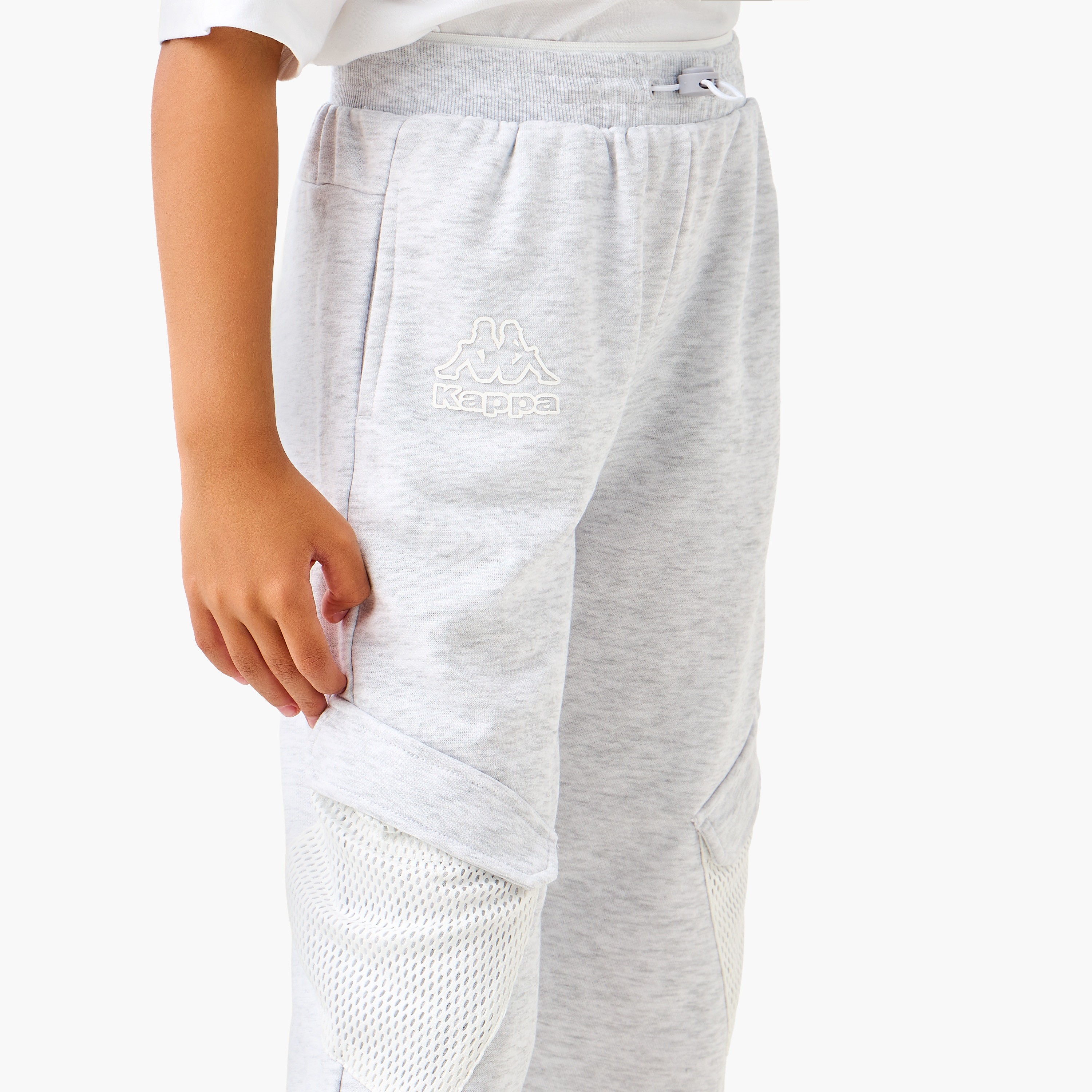 Kappa Logo Cargo Joggers with Mesh Pocket-girls-clothing-sportswear-bottoms-image-4