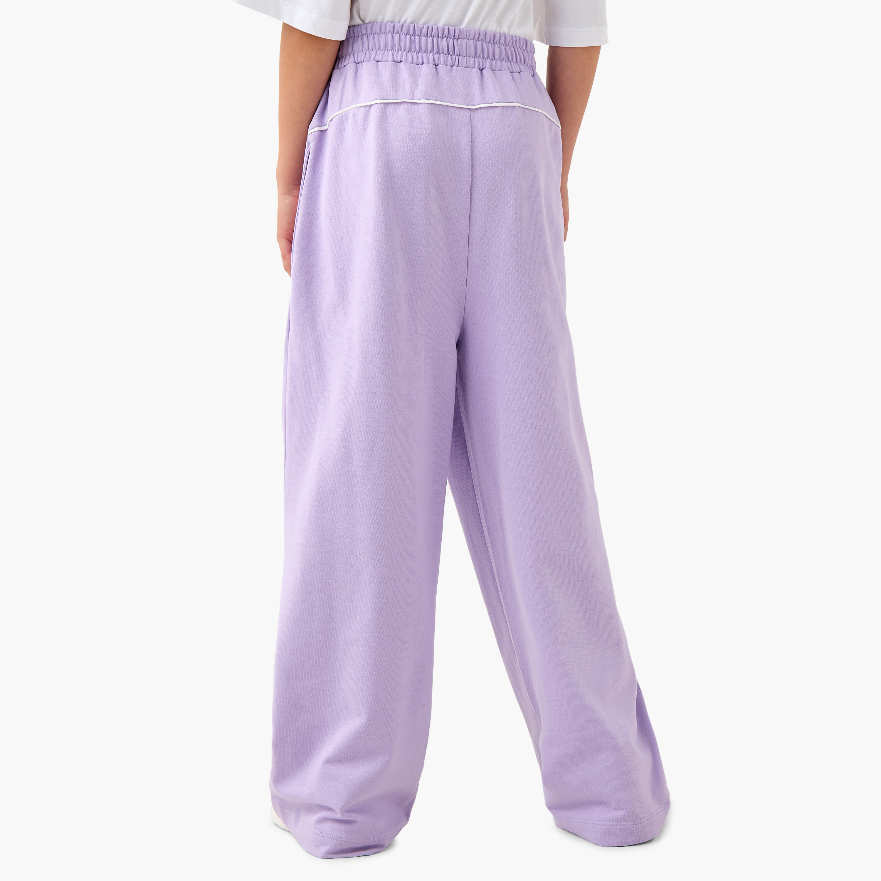 Kappa Logo Print Wide Leg Track Pants with Elasticated Waistband-sports-girls-clothing-bottoms-joggersandtrackpants-image-3