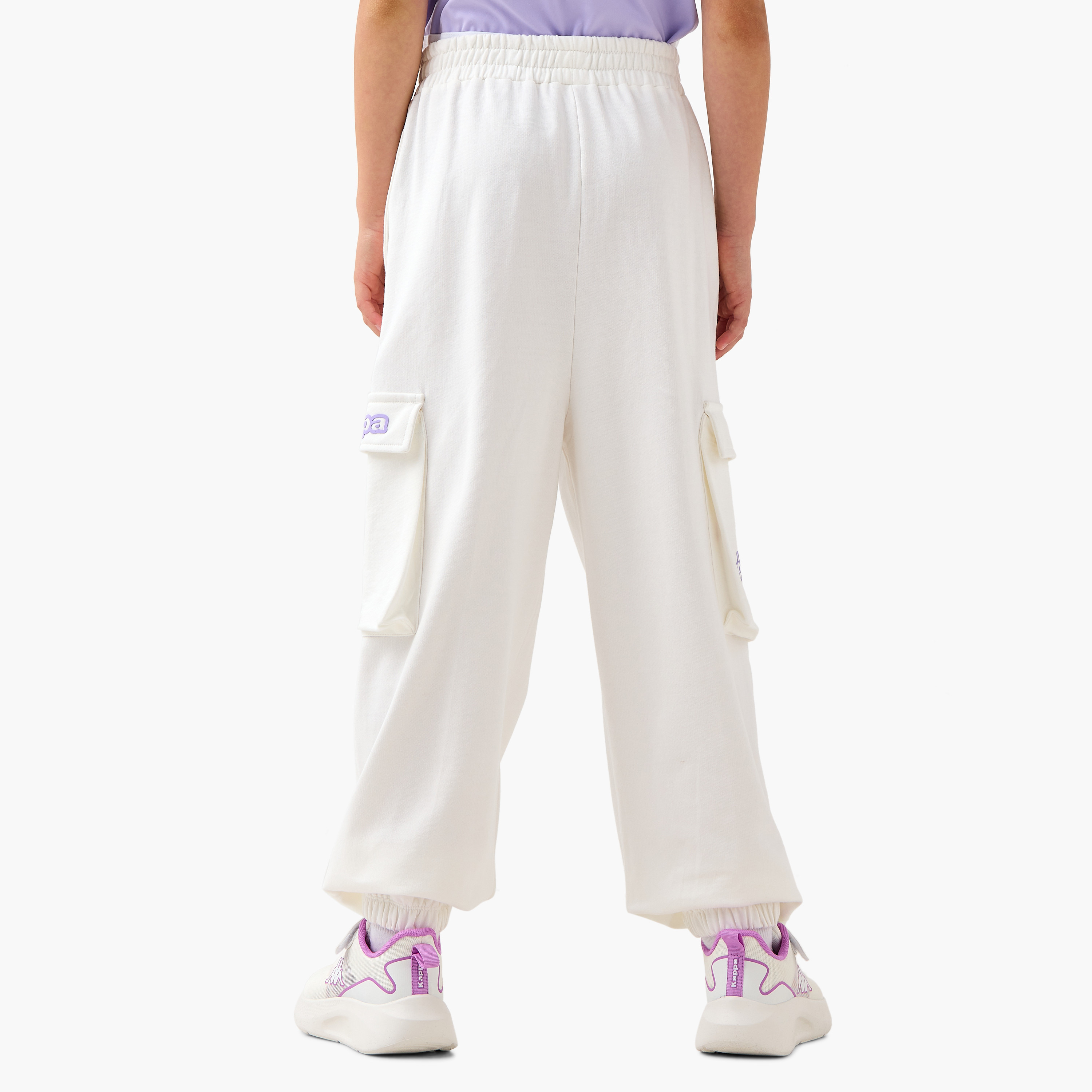 Kappa Logo Print Cargo Joggers with Elasticated Waistband-girls-clothing-bottoms-joggersandtrackpants-image-3
