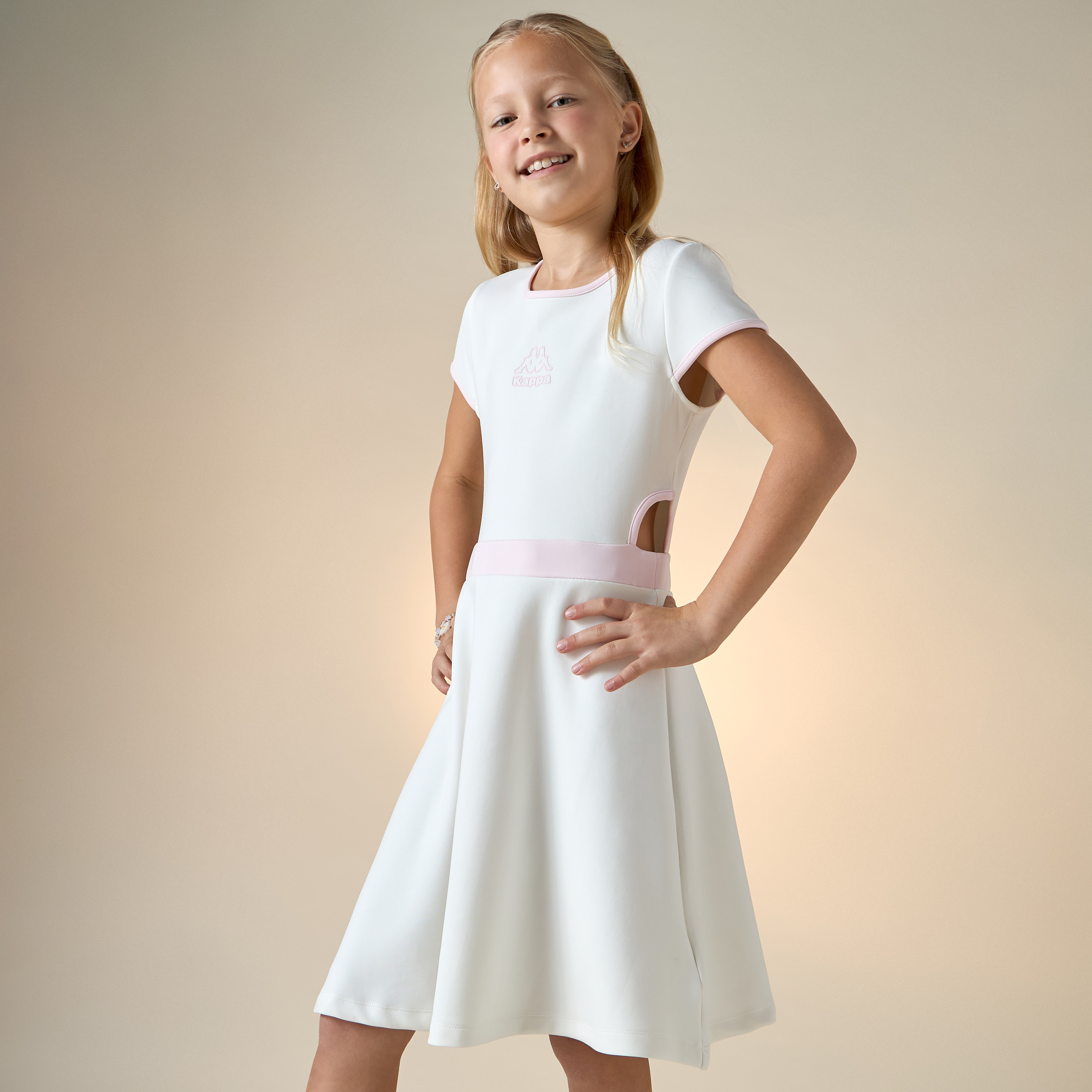 Kappa Logo Print Dress with Cut-Out Detail and Short Sleeves-girls-clothing-dressesandjumpsuits-image-6