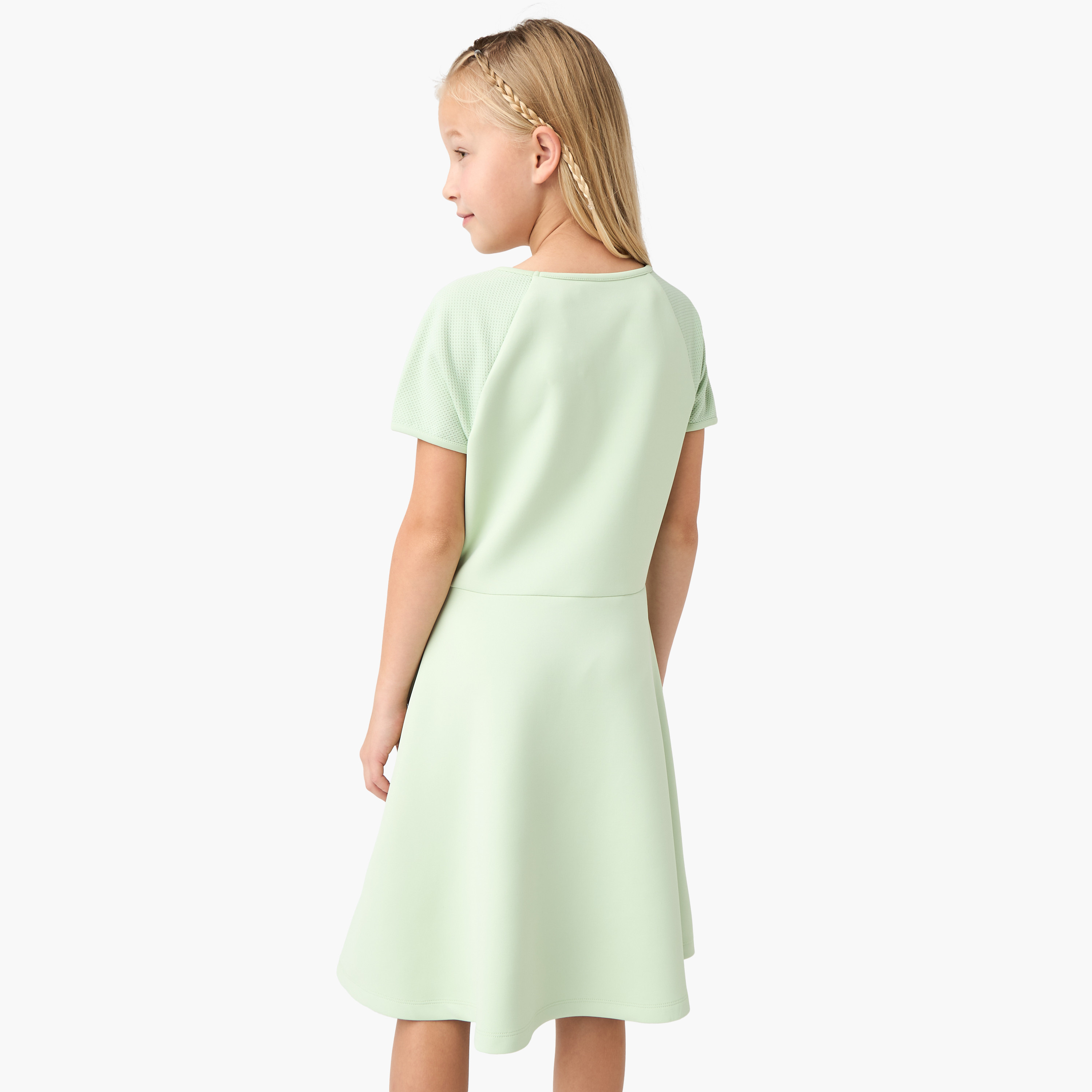 Kappa Logo Print Dress with Round Neck and Raglan Sleeves-girls-clothing-dressesandjumpsuits-image-3