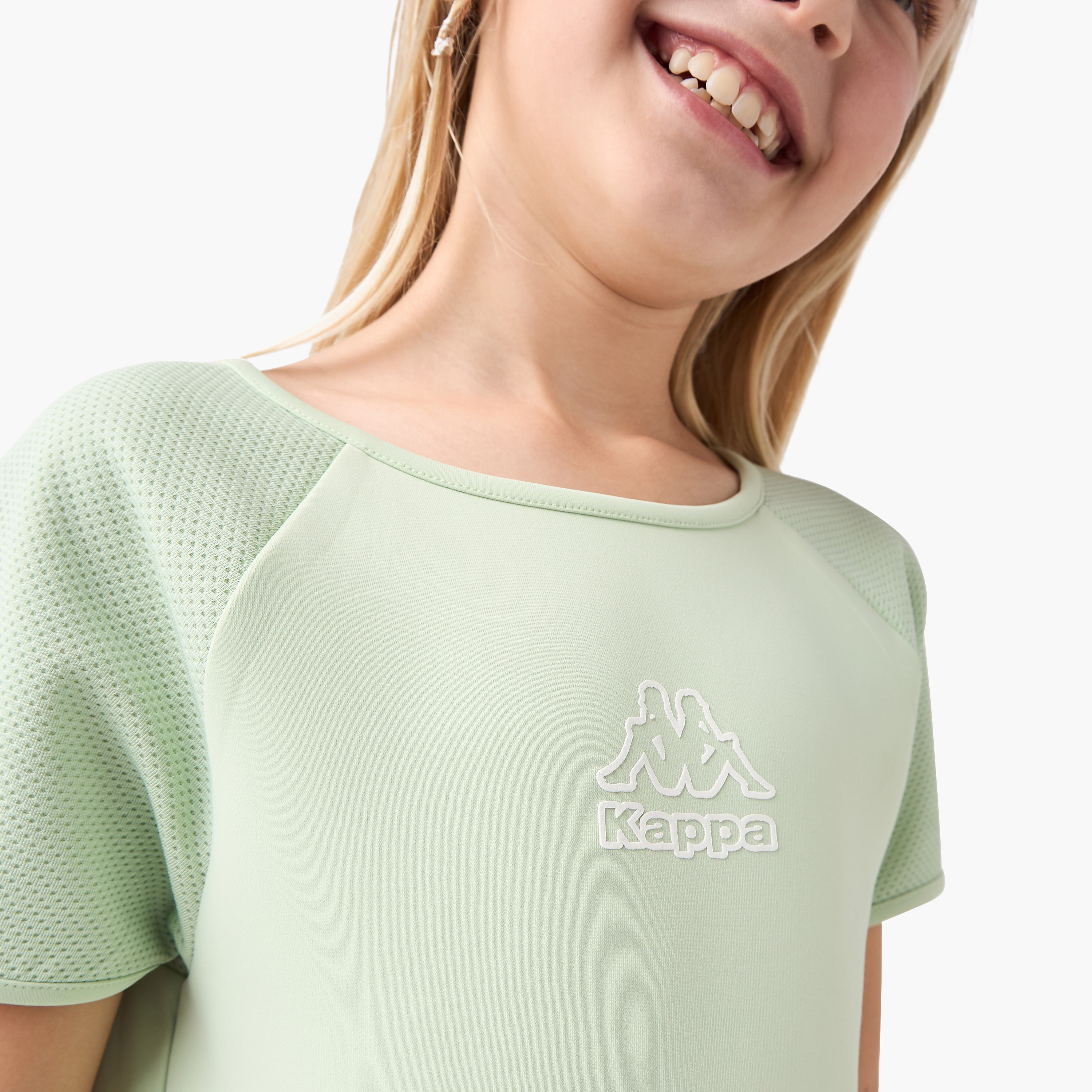 Kappa Logo Print Dress with Round Neck and Raglan Sleeves-girls-clothing-dressesandjumpsuits-image-4