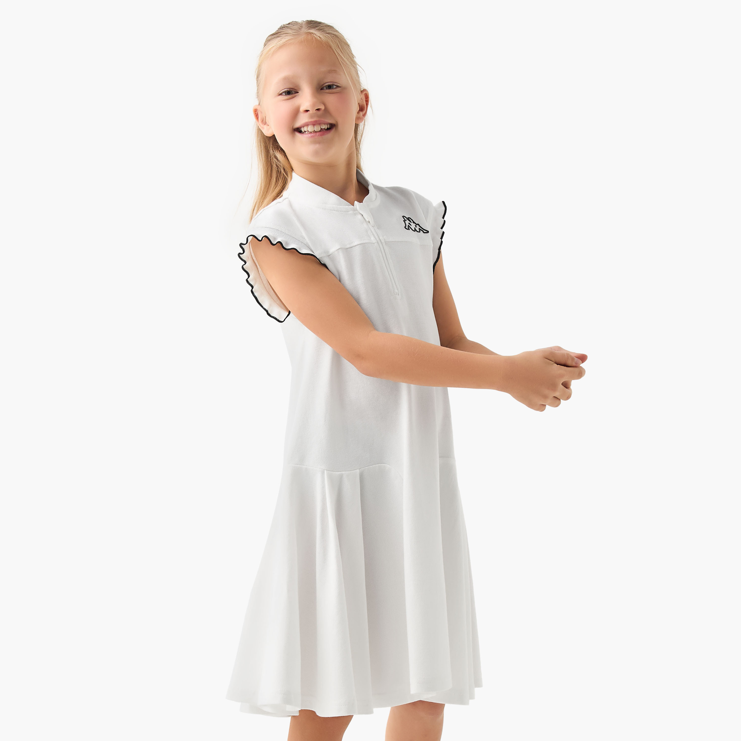 Kappa Logo Detail Sleeveless Dress with Zip Closure-girls-clothing-dressesandjumpsuits-image-1