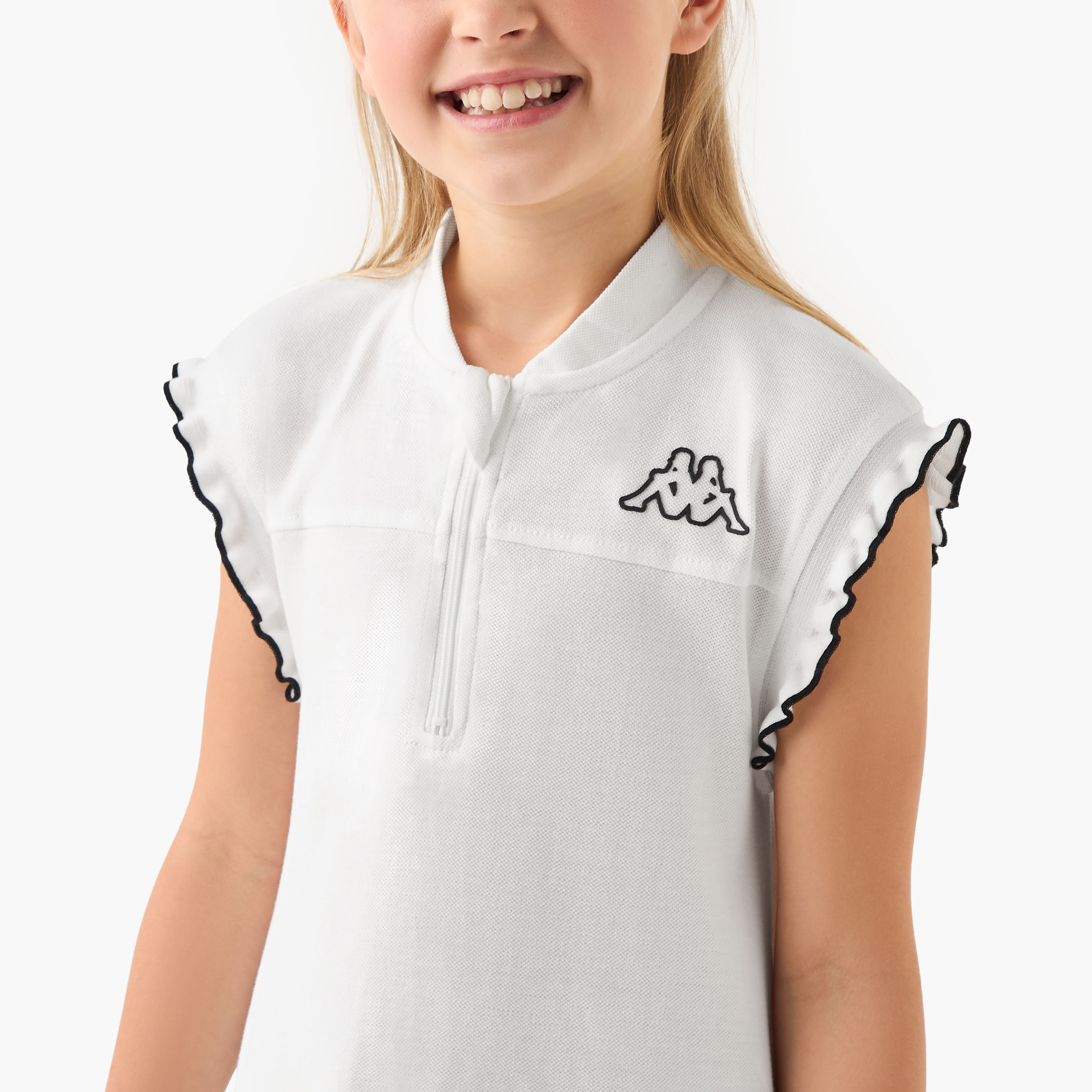 Kappa Logo Detail Sleeveless Dress with Zip Closure-girls-clothing-dressesandjumpsuits-image-4