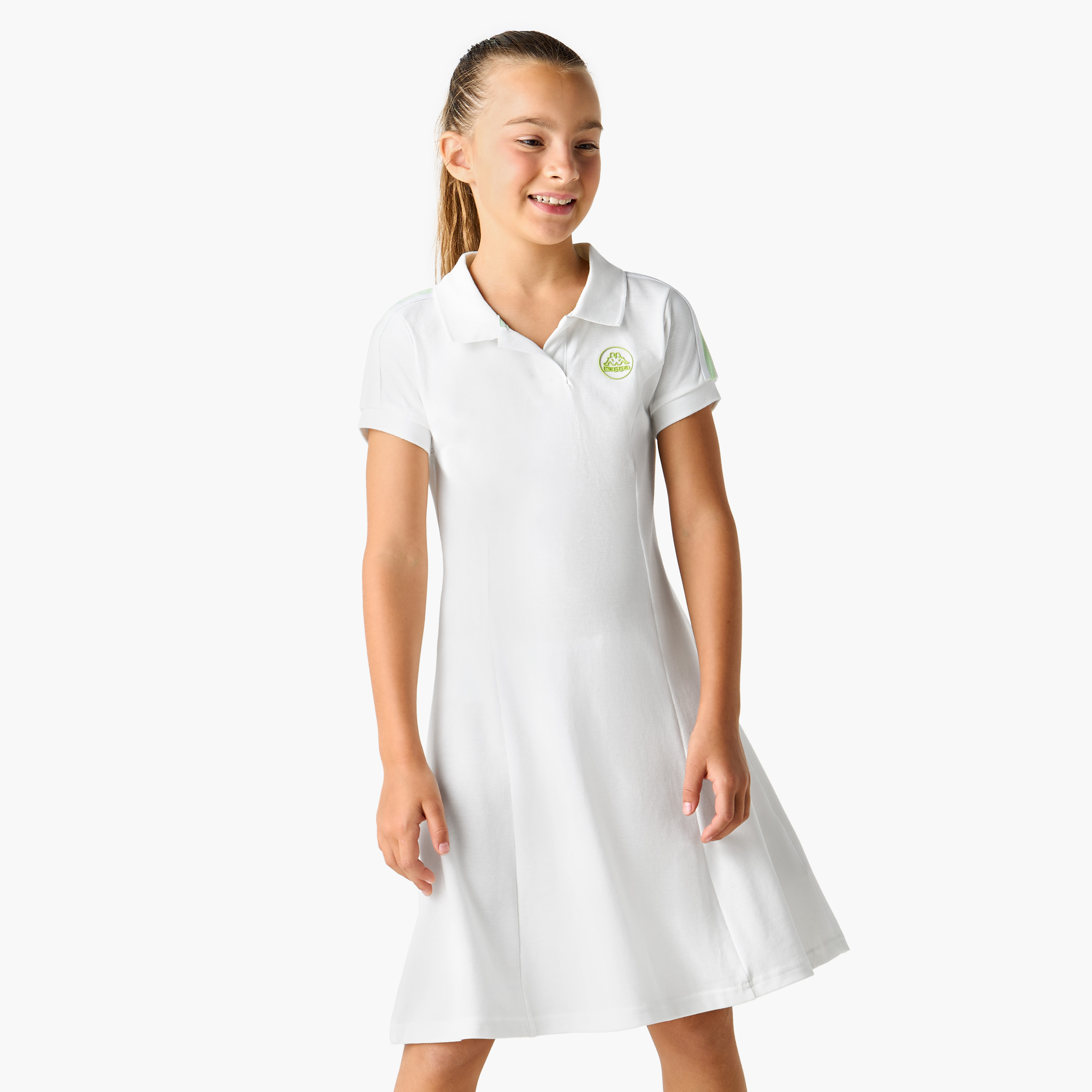 Kappa Logo Detail Polo Dress with Short Sleeves-girls-clothing-dressesandjumpsuits-image-1