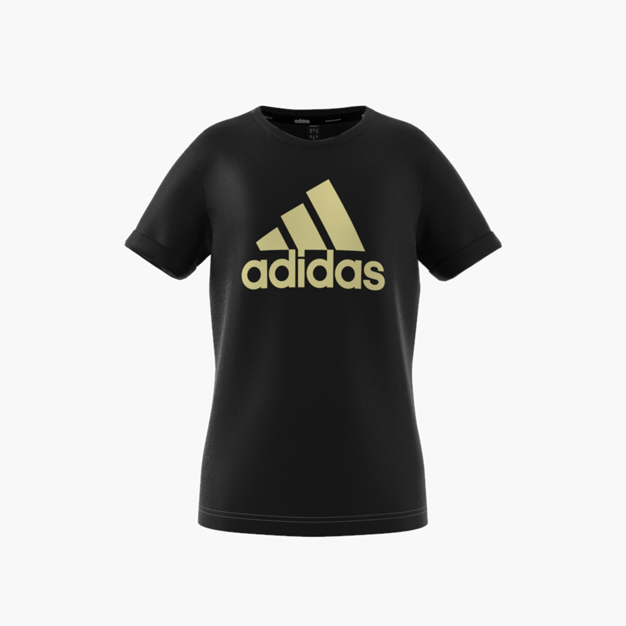 تيشيرت بياقة ضيقة وأكمام قصيرة وطبعات شعار من أديداس-sports-girls-clothing-tops-image-6