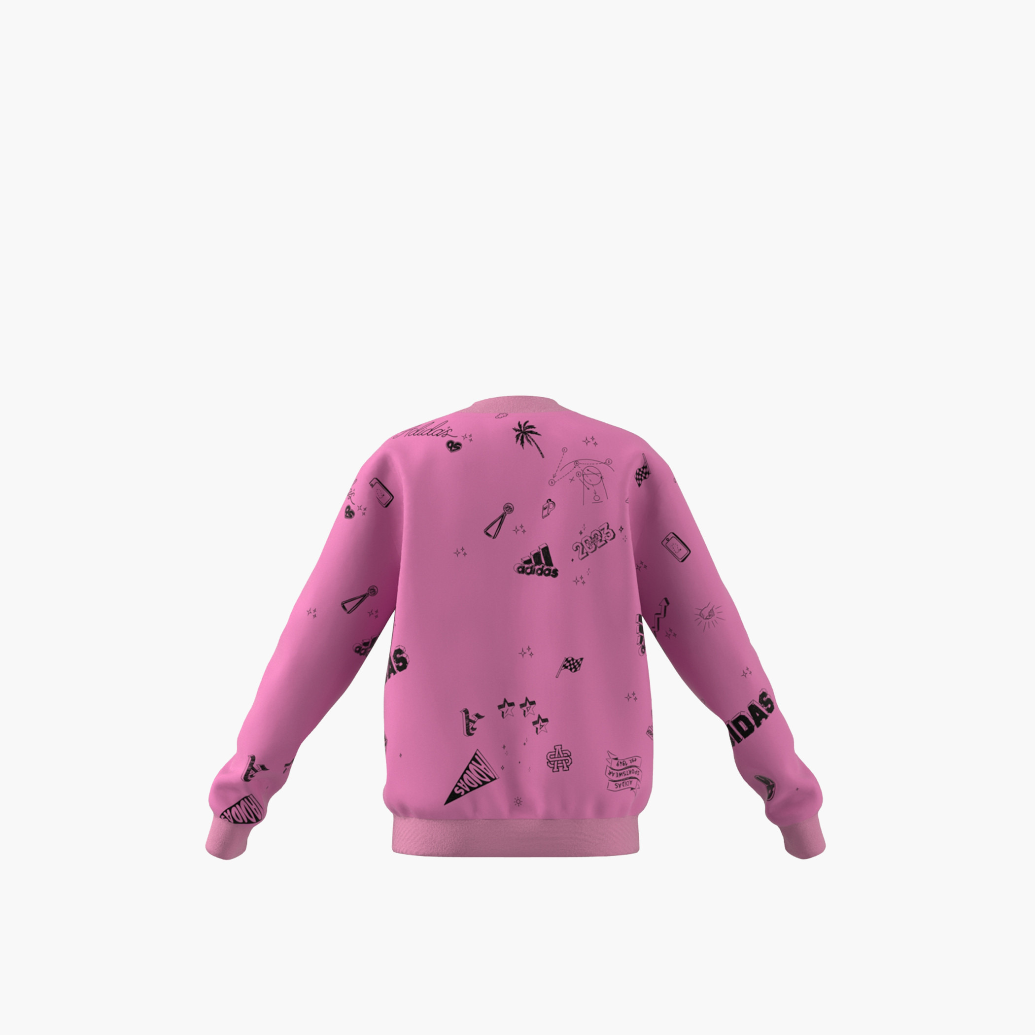 adidas All-Over Print Sweatshirt with Long Sleeves-girls-clothing-sweatshirts-image-3