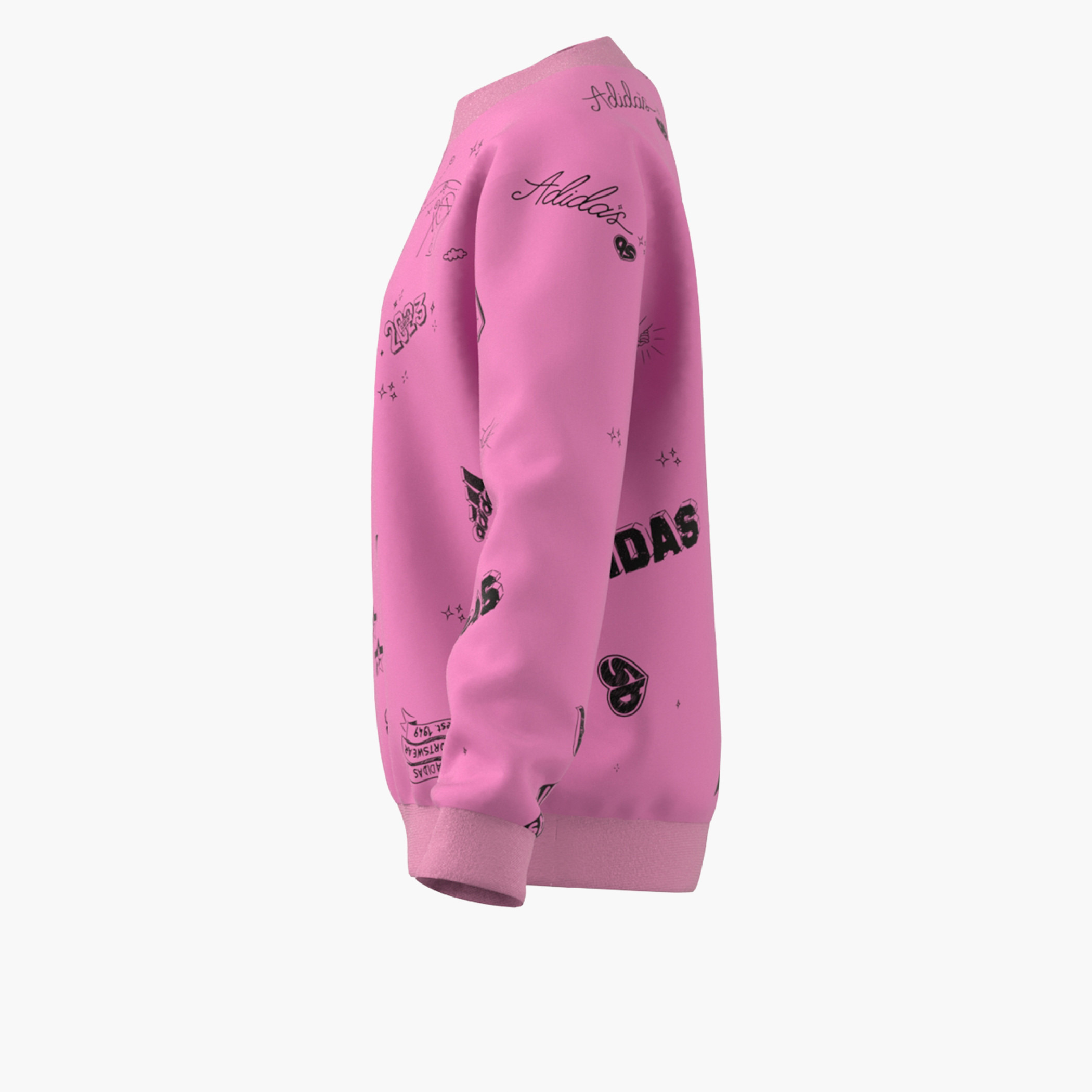 adidas All-Over Print Sweatshirt with Long Sleeves-girls-clothing-sweatshirts-image-4