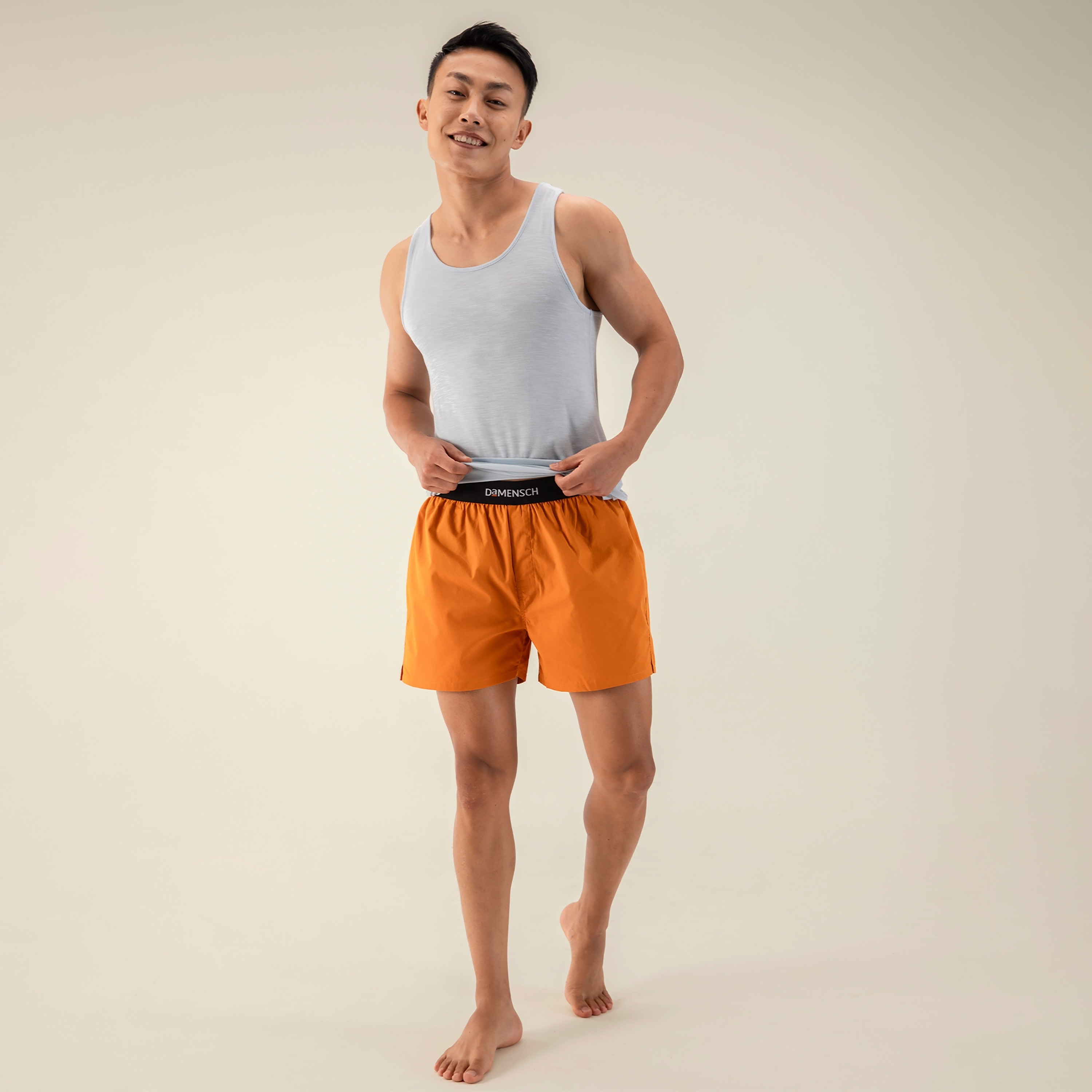 Damensch Men's Pack of 3 Plain Branding Elasticated Boxer Shorts-men-clothing-innerwear-underwear-image-4