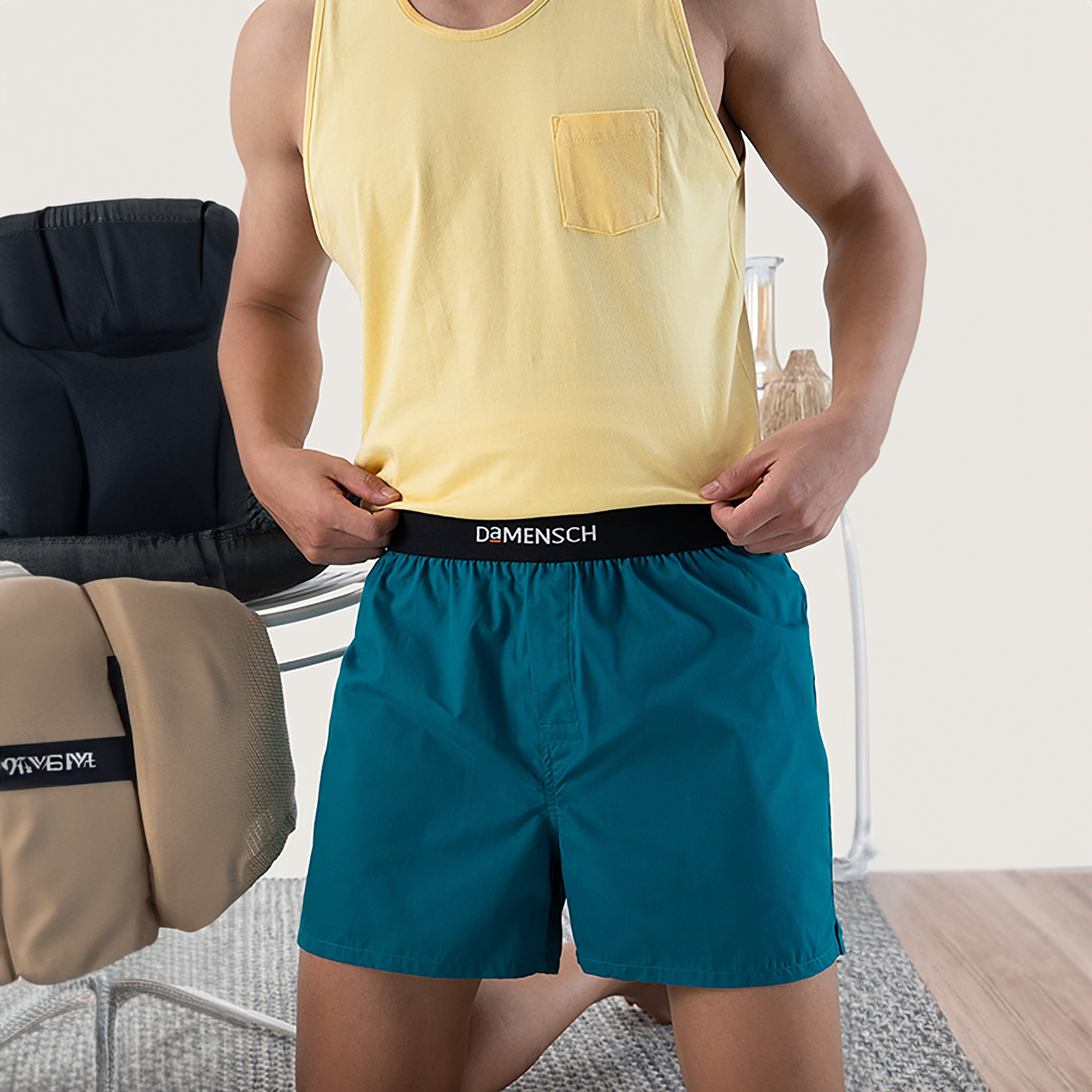 Damensch Pack of 2 Plain Cotton Classic Boxers-men-clothing-innerwear-underwear-image-3