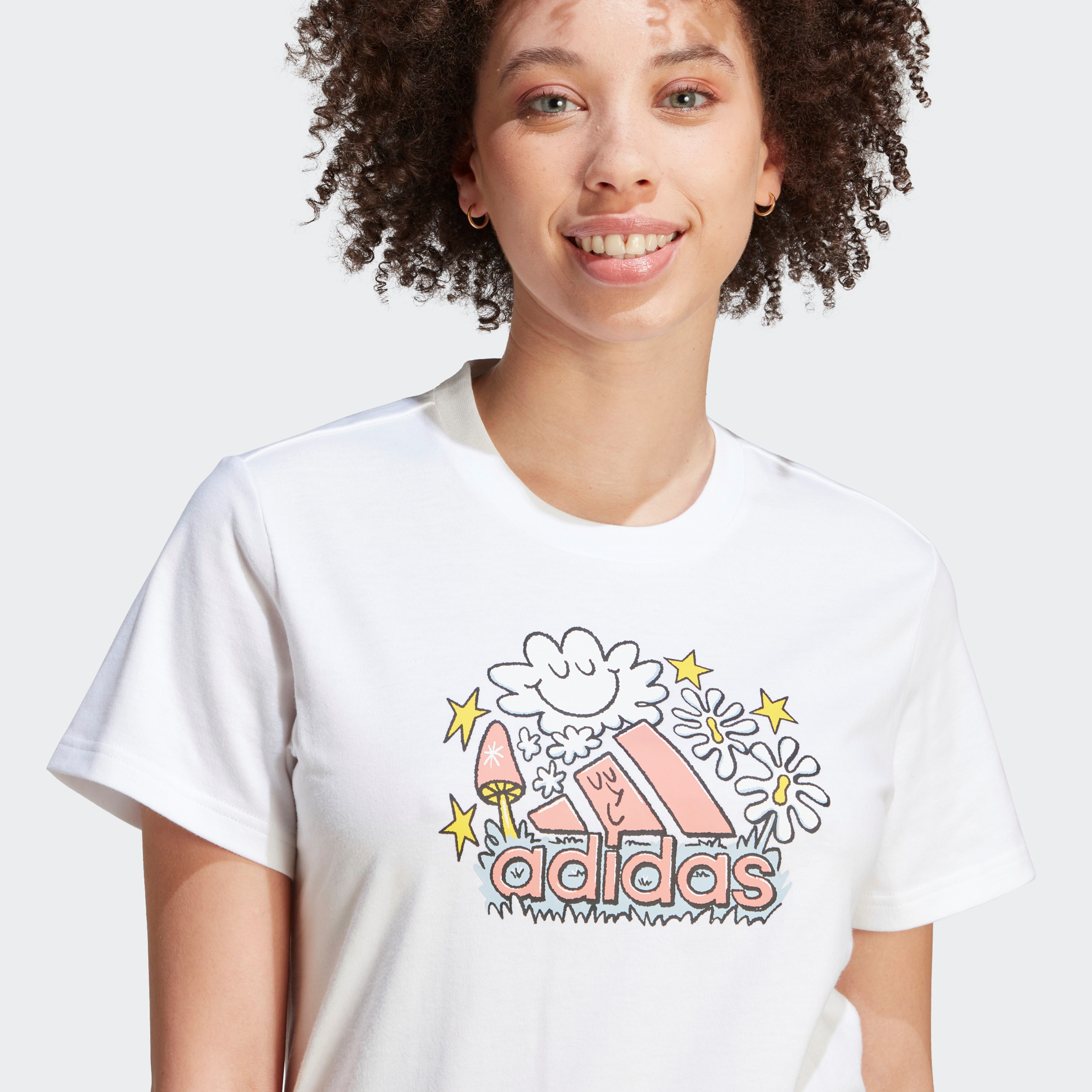 تيشيرت للنساء يتميز برسومات دودل من اديداس | او اي-sports-women-clothing-tshirtsandvests-image-3