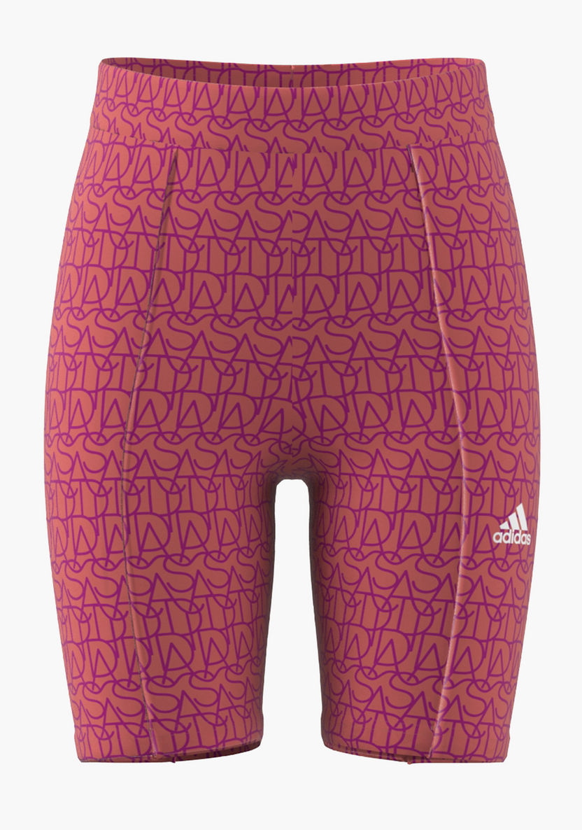 adidas All-Over Print Cycling Shorts with Elasticised Waistband-Bottoms-image-0